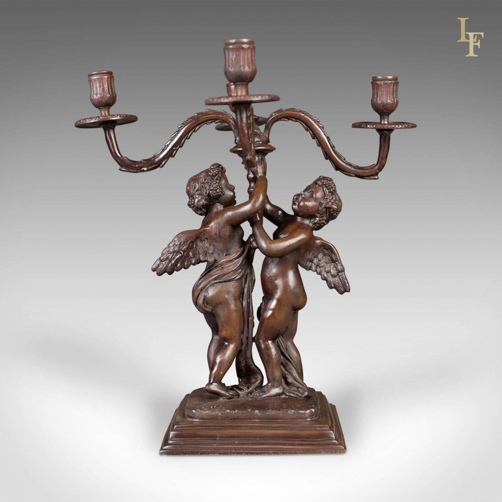 Bronze Girandole Candelabra, 4 Branch, Victorian Revival Candlestick photo furniture