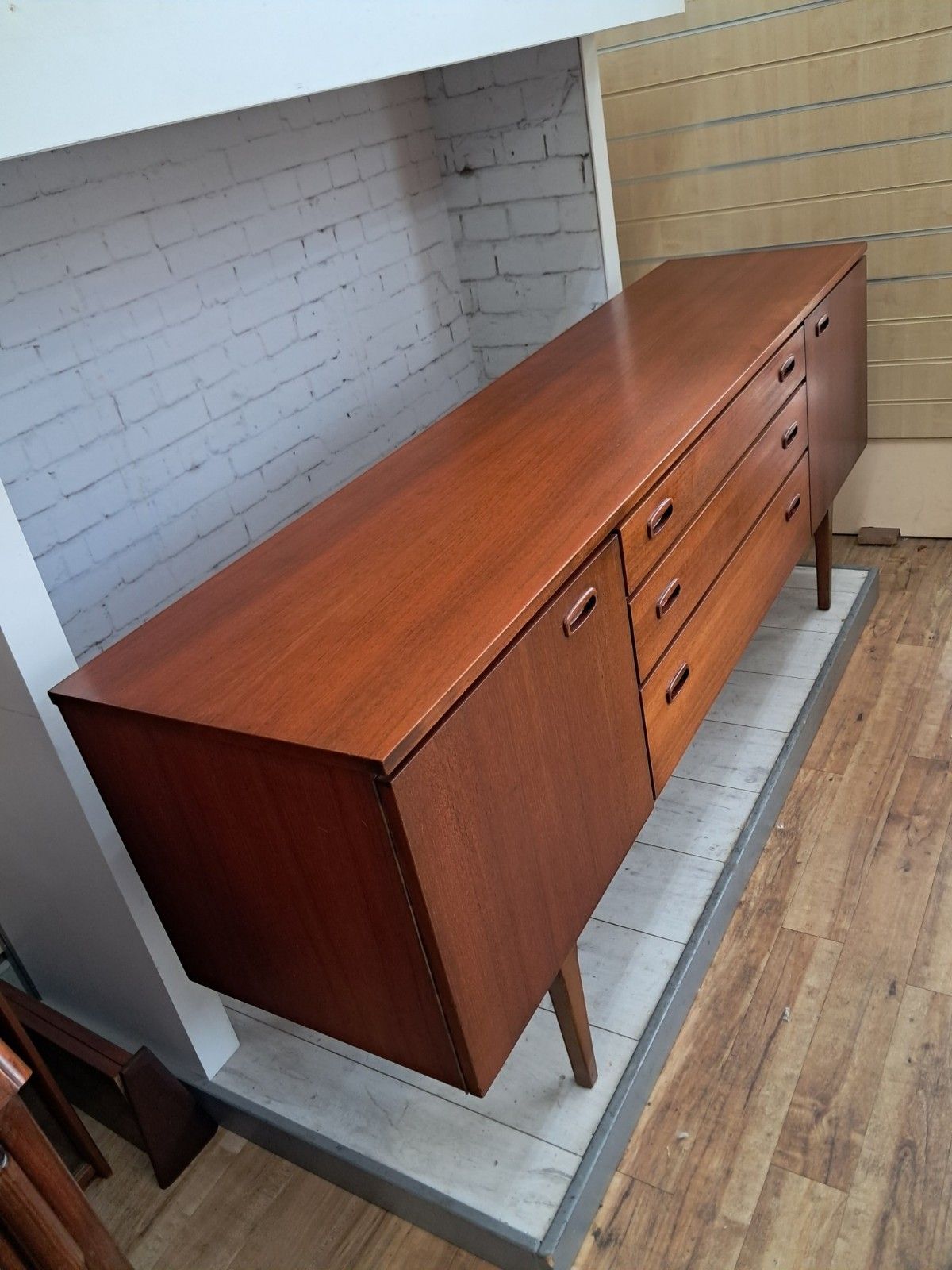Furniture Mid Century Nathan Teak Sideboard Vintage Retro Tv Cabinet Cupboard Compact 1960 photo