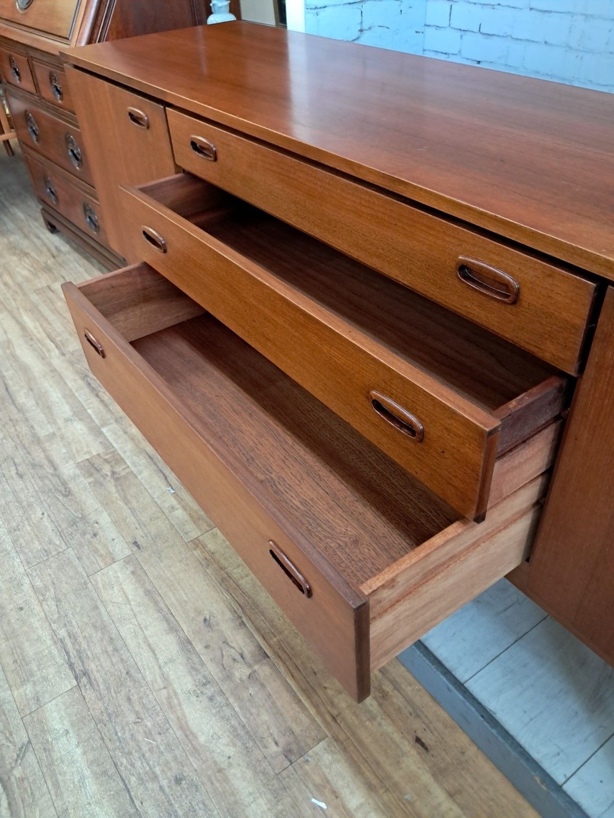 photo buy Mid Century Nathan Teak Sideboard Vintage Retro Tv Cabinet Cupboard Compact 1960