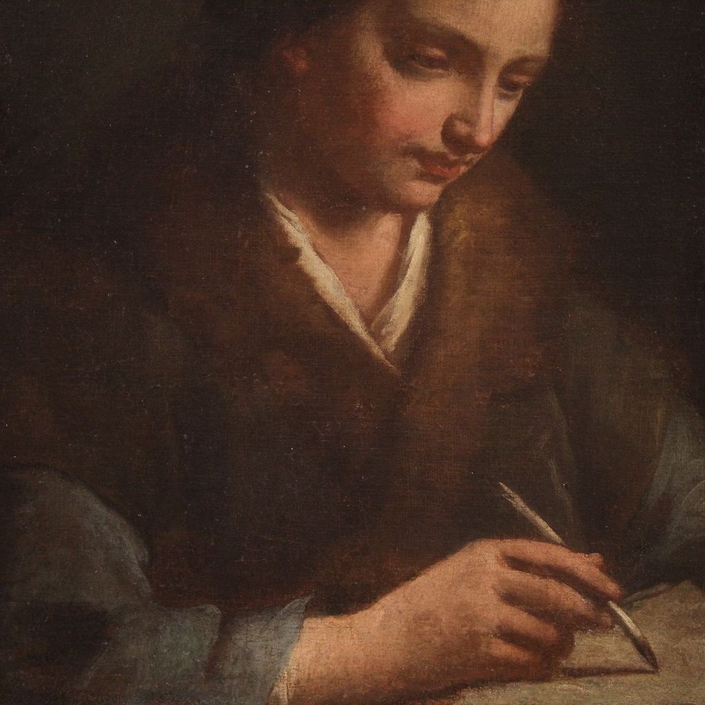 Art Antique Italian Portrait Painting From The 17th Century photo