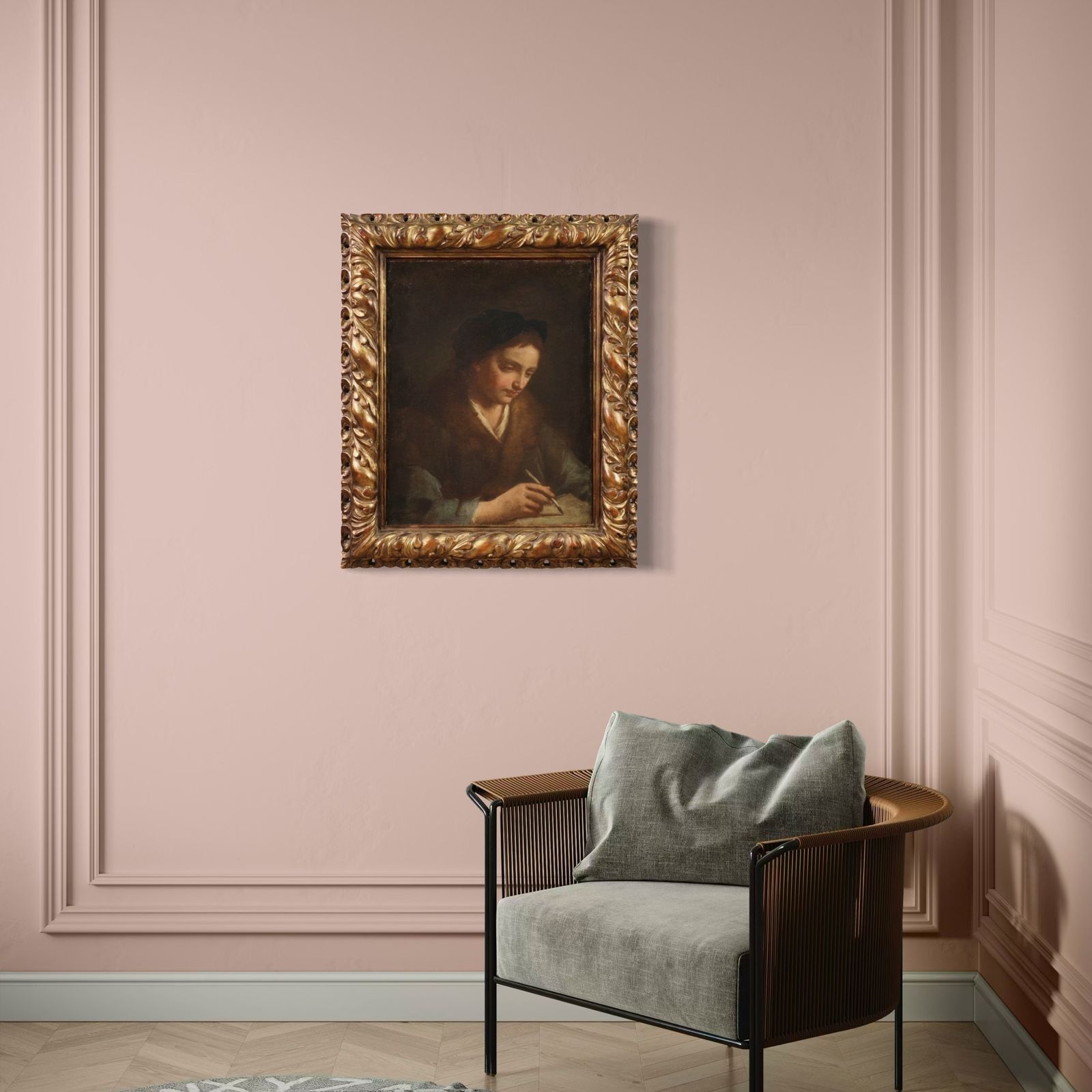 photo vinterior Antique Italian Portrait Painting From The 17th Century