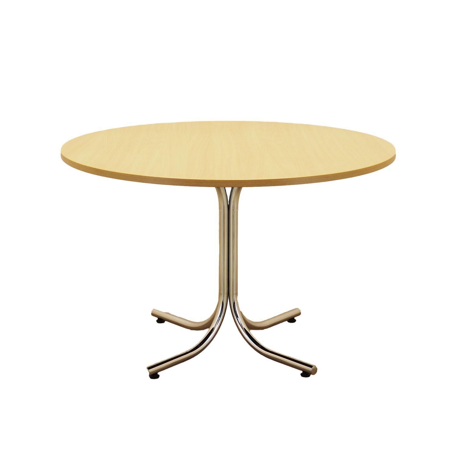 Italian Round Dining Table With Laminate Top On Chrome Base, 1980s