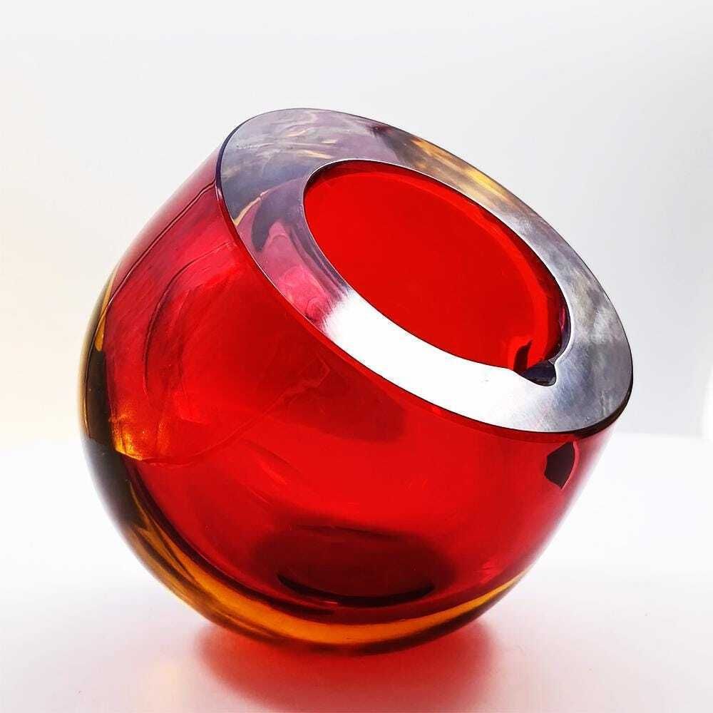 Zeldzame asbak of opvangschaal in Murano-glas, jaren 1960, door Flavio Poli voor Seguso. Twee gebruiksposities mogelijk. Gemaakt in Murano, Italië. photo 323.0