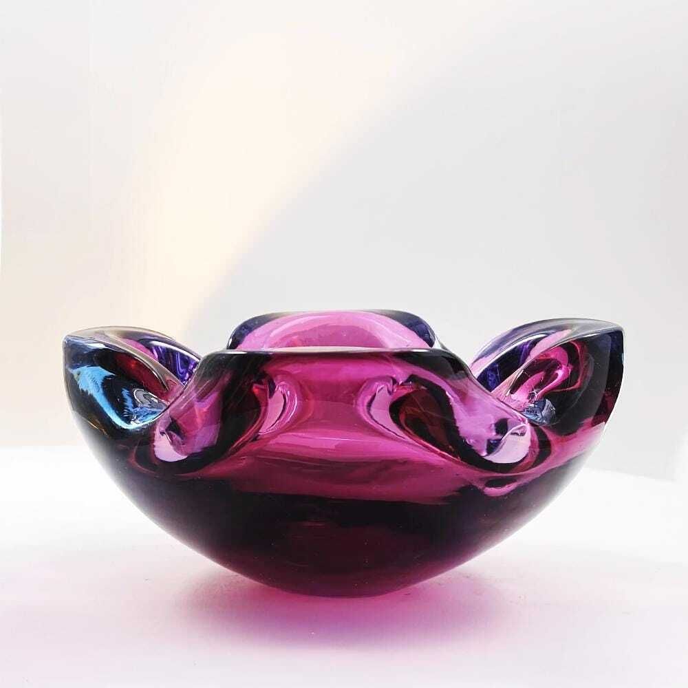 Cendrier Murano en verre de Murano, années 1960, par Flavio Poli pour Seguso. Fabriqué en Italie. photo furniture