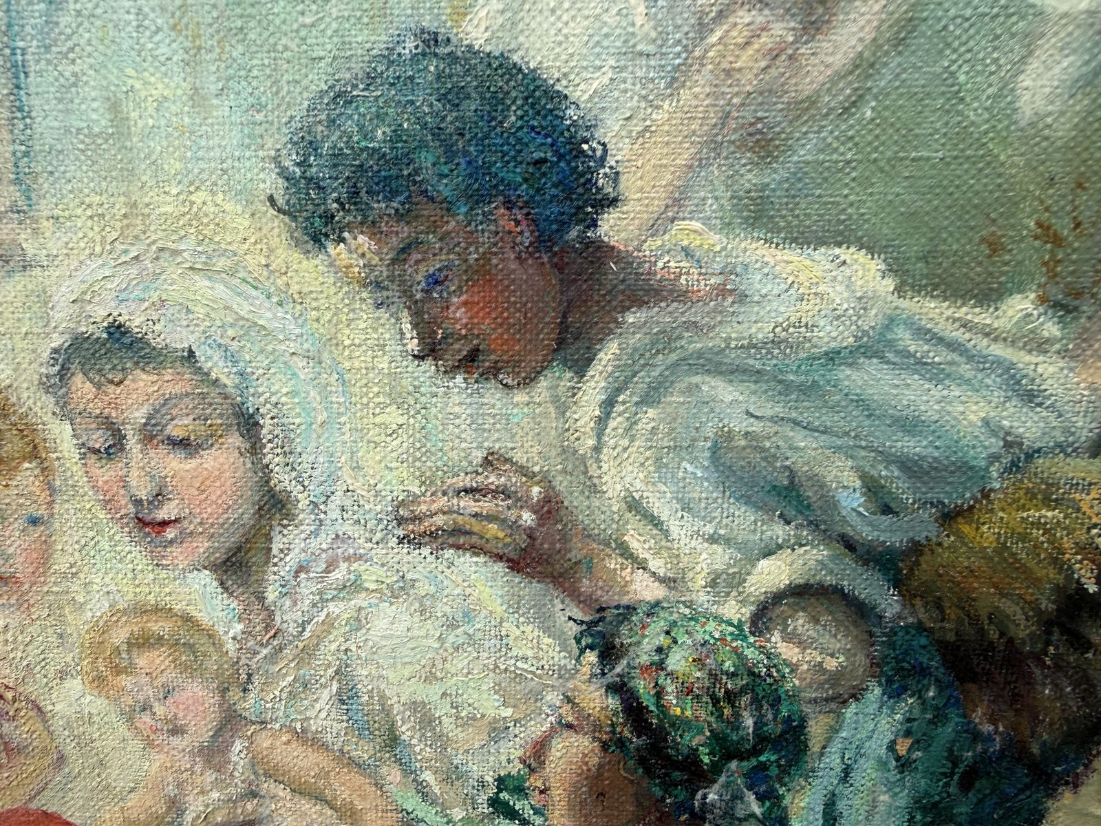 Ramón Gimbert Glory To God In The Highest, Monumentaal Catalaans Kerststalstuk Olieverfschilderij 1959 photo 2950.0