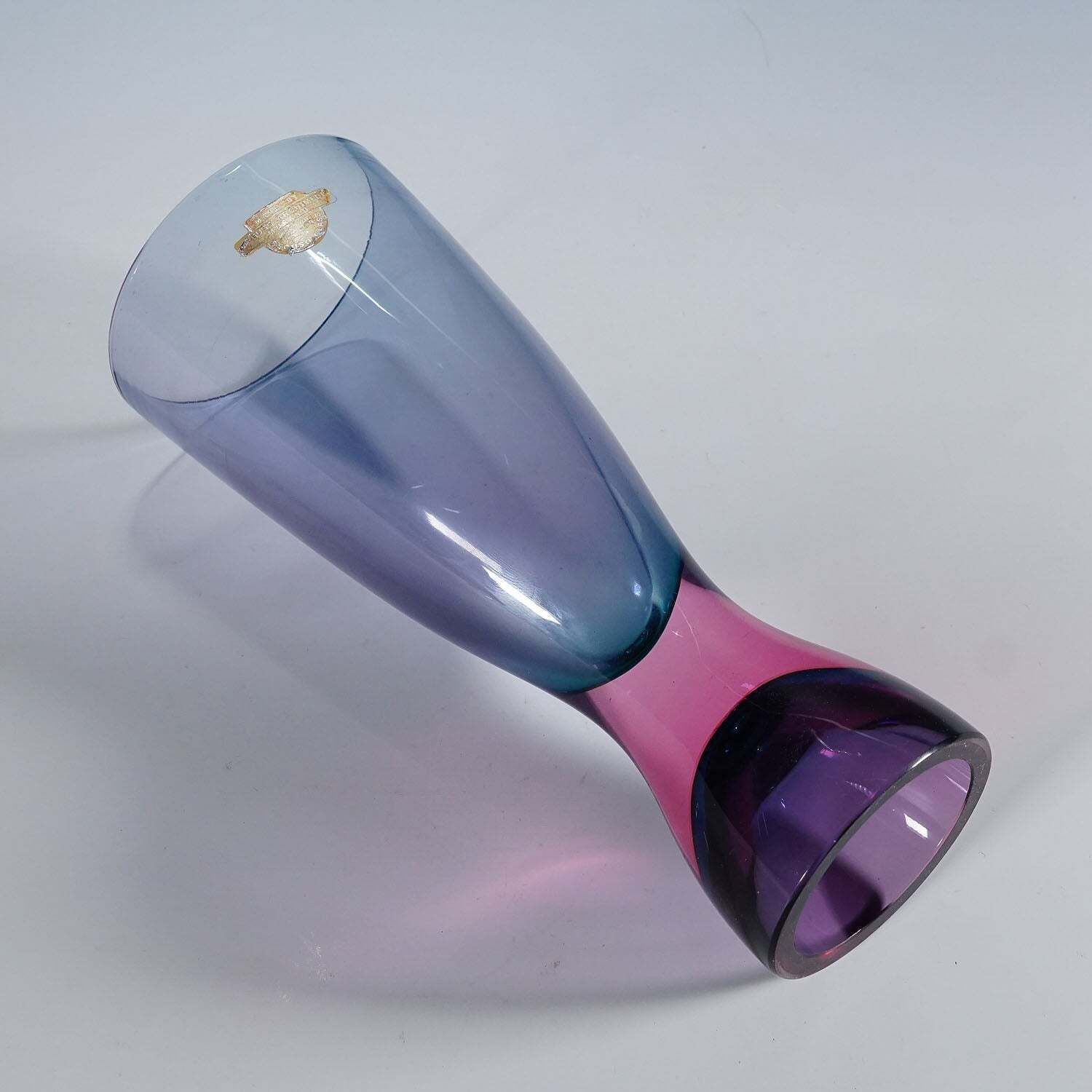 Archimede Seguso Sommerso Vase In Blue And Violet, Murano Italy Ca. 1960s photo vinterior