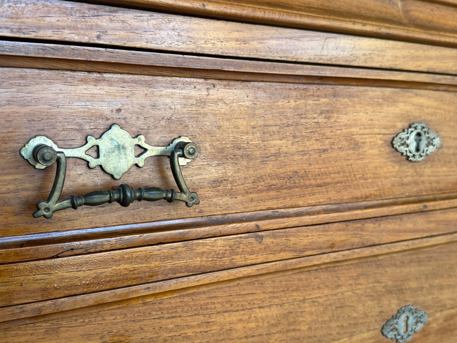 20th Tall Chest Of Seven Drawers Or Cabinet With Brass Hardware photo vintage
