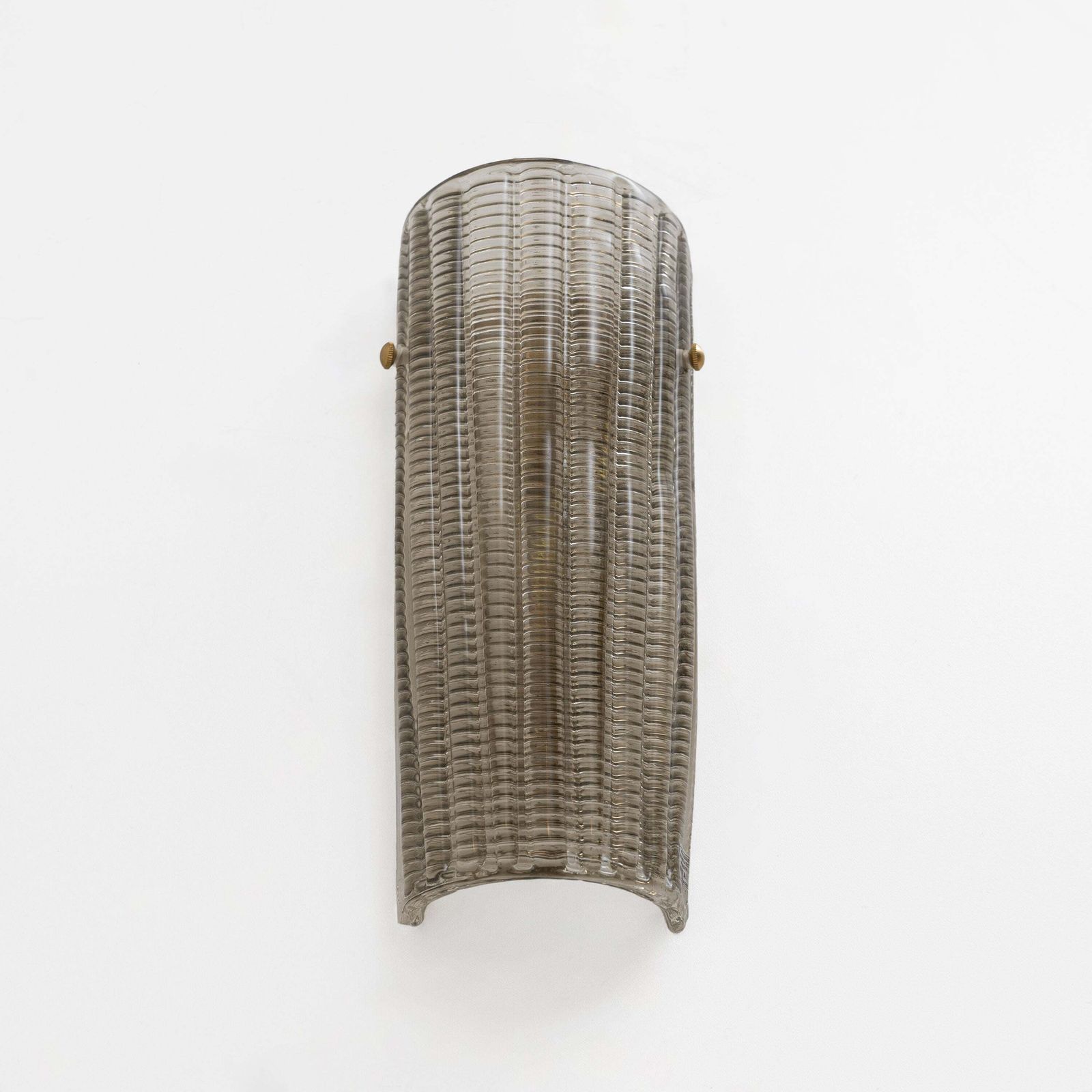 Pair Of Murano Glass Wall Sconces In Smoked Glass And Brass, Italy photo vinterior