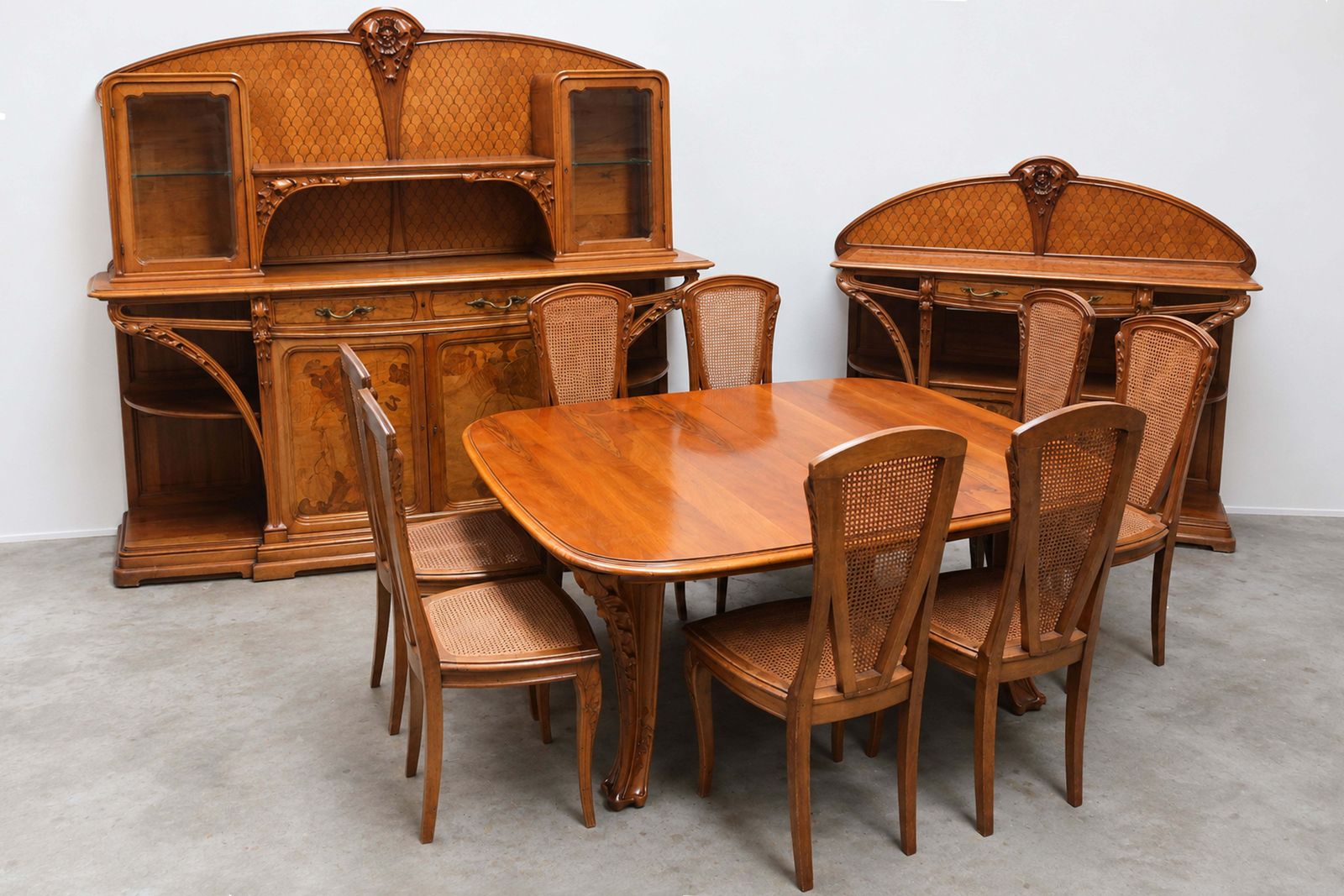photo buy Louis Majorelle “Chicorée” Complete Art Nouveau Dining Room Set, France, 1900