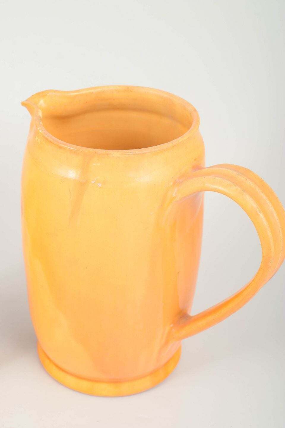 Kähler, Denmark. Two Large Ceramic Pitchers. Yellow Orange Glaze. 1930s photo for sale