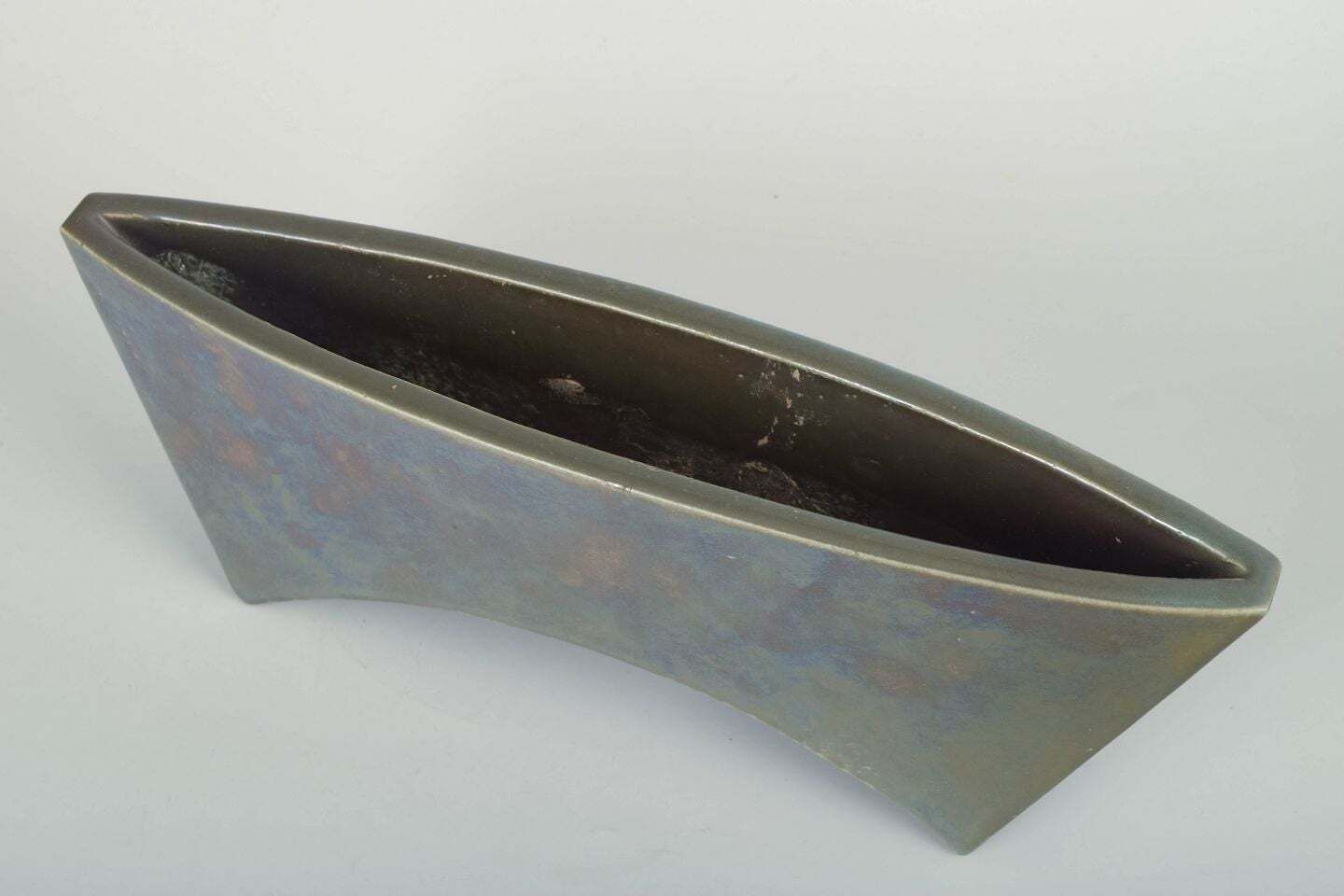 Vase Mobach, Holland, en grès, forme asymétrique, années 1970 photo furniture