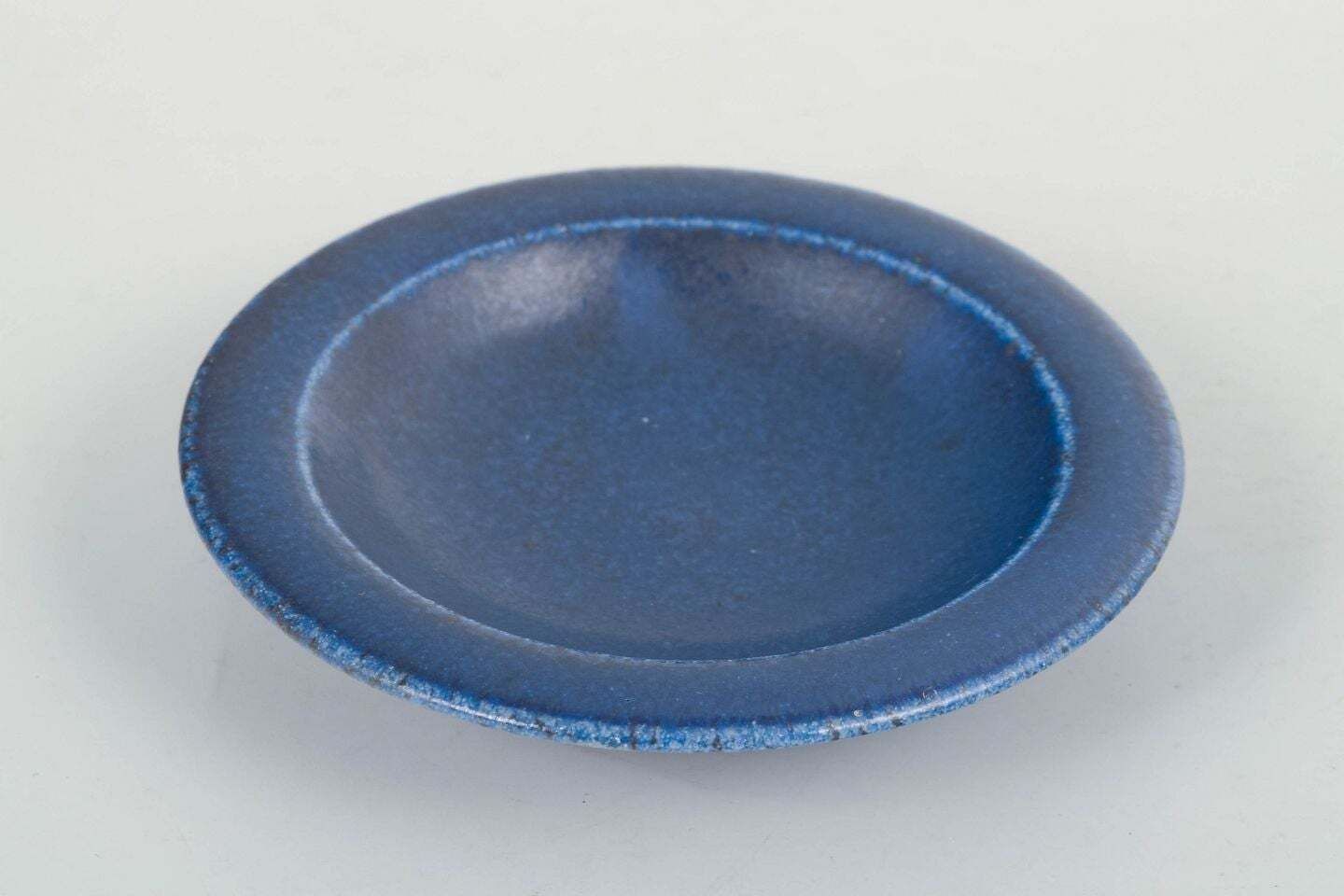 Saxbo, Denmark. Small Stoneware Dish In Deep Blue Glaze. Mid 20th C. photo furniture