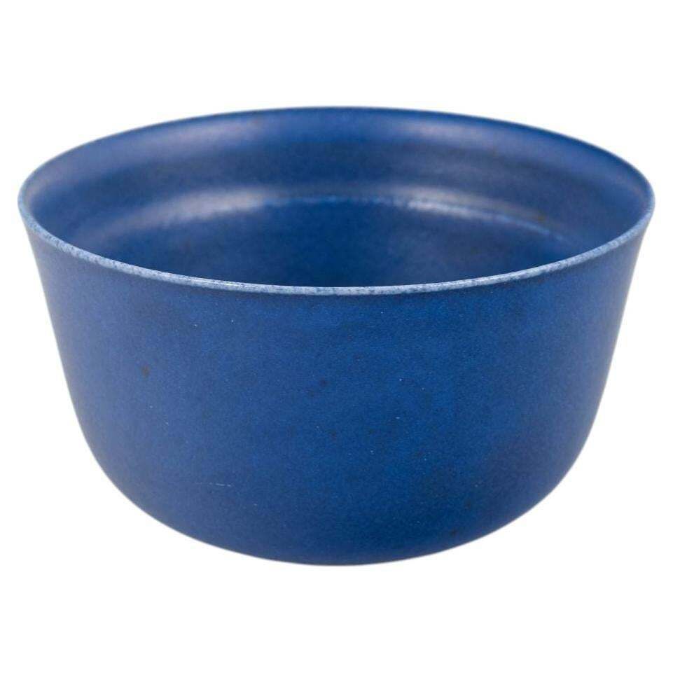 Saxbo, Denmark. Ceramic Bowl With Deep Blue Glaze. Mid 20th C.