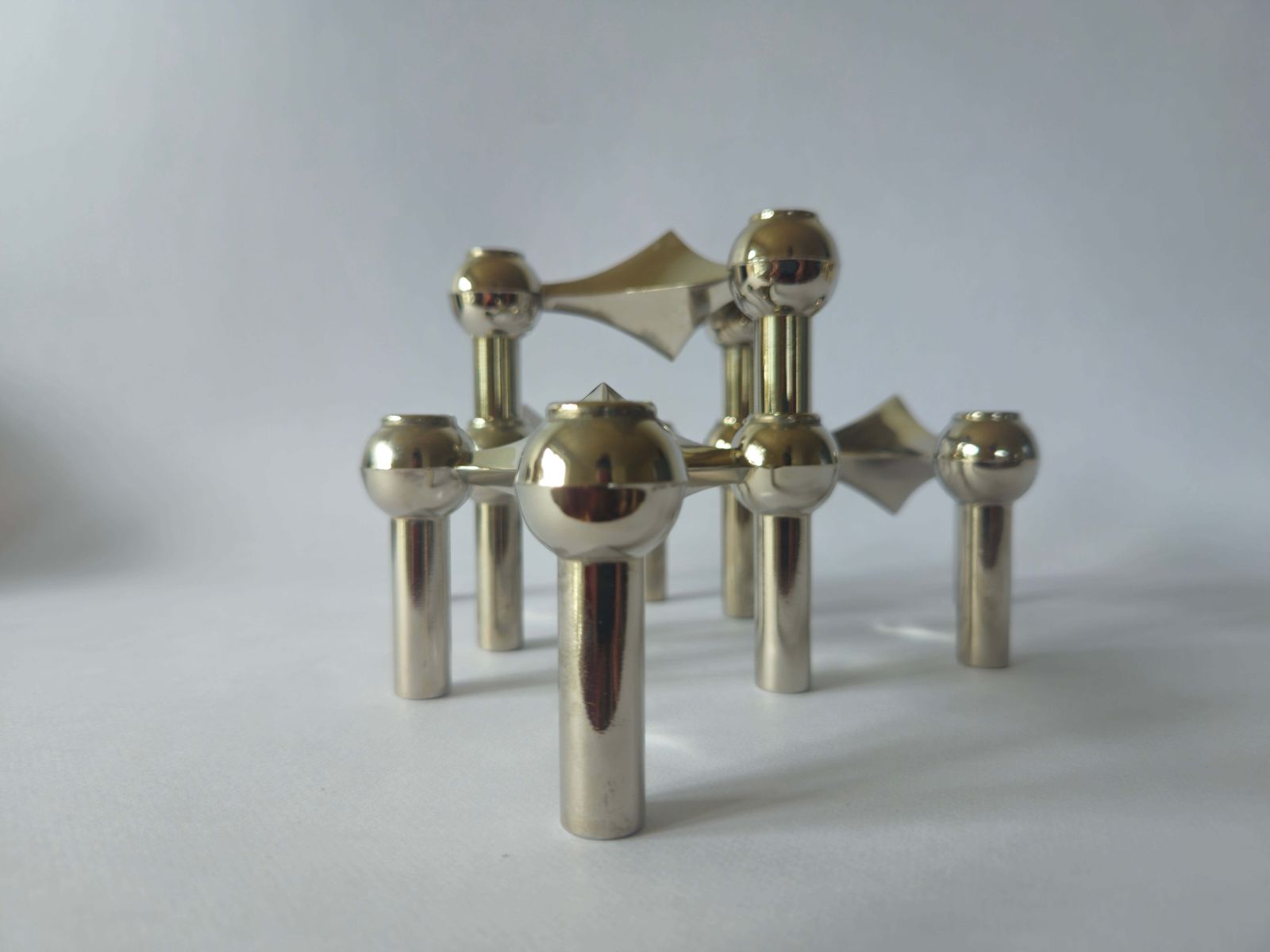 Set Of Four Sculptural, Stackable Candle Holders Stoffi & Nagel For Bmf Nagel photo 502.0