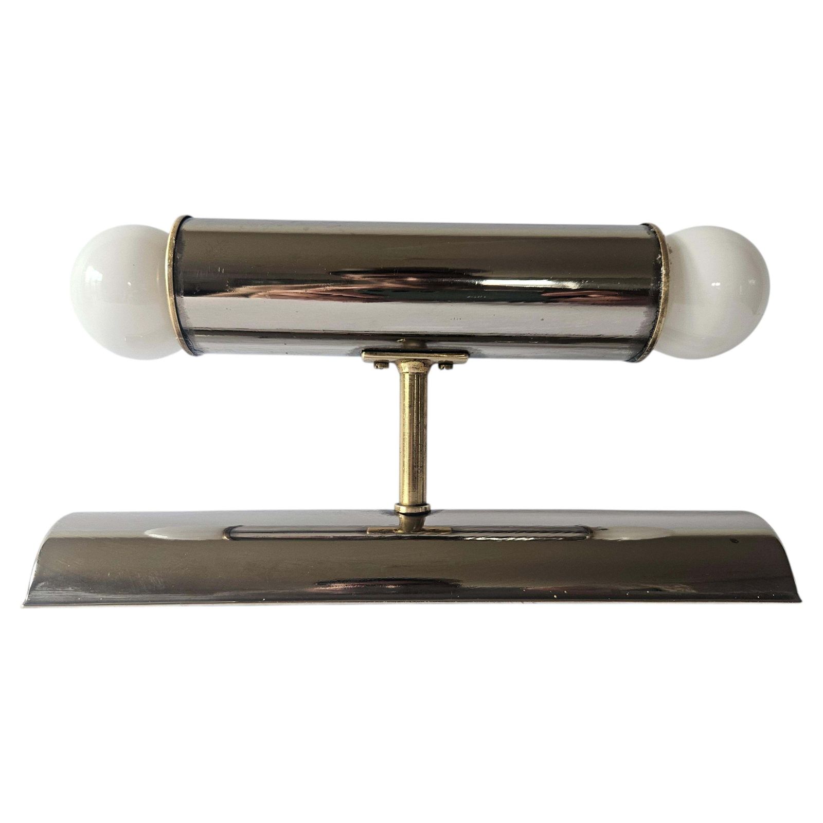 Applique murale tubulaire mid-century en chrome et laiton Tz Schmitz Leuchten, années 1970 photo furniture