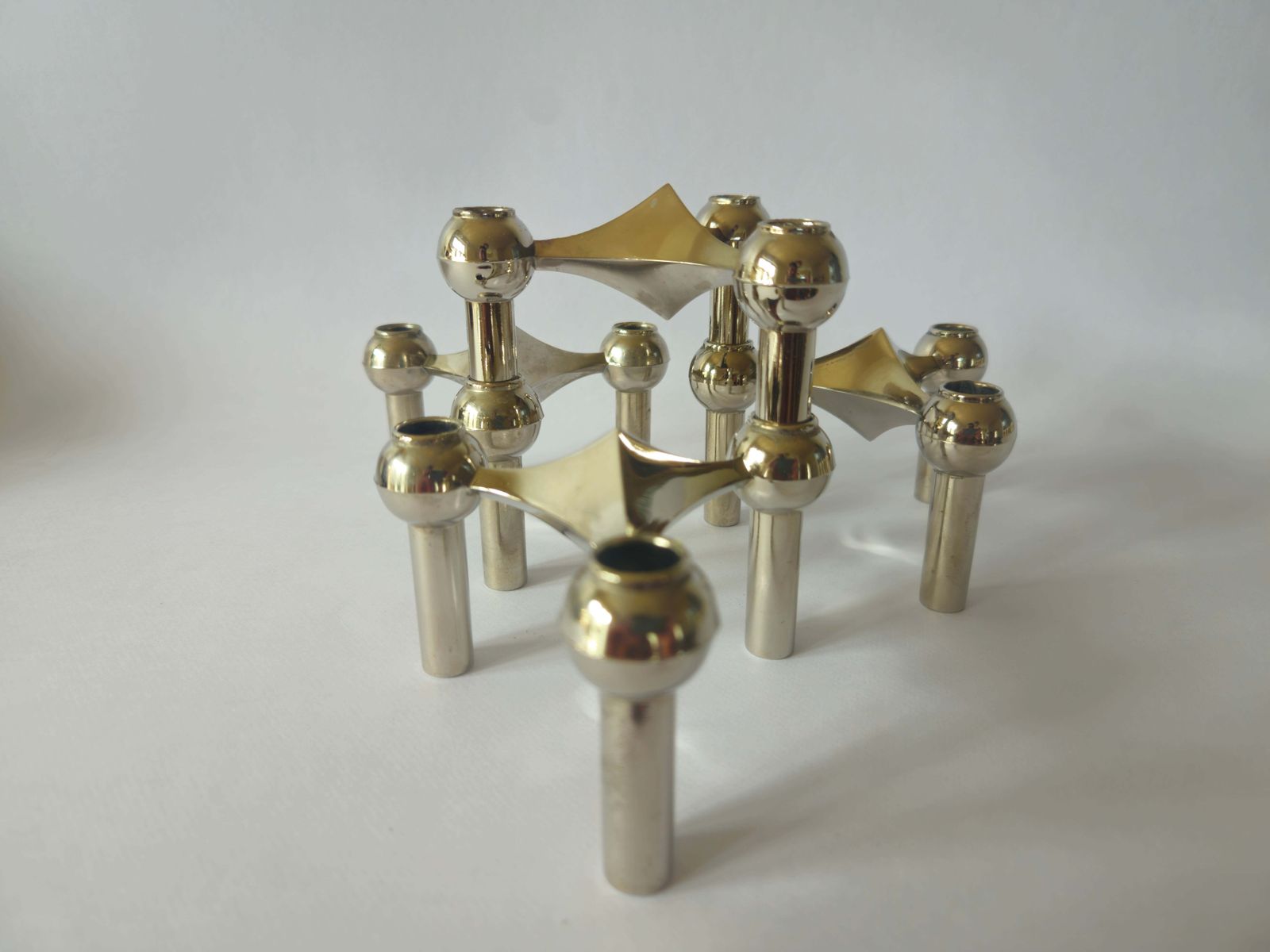 Set Of Four Sculptural, Stackable Candle Holders Stoffi & Nagel For Bmf Nagel photo vinterior