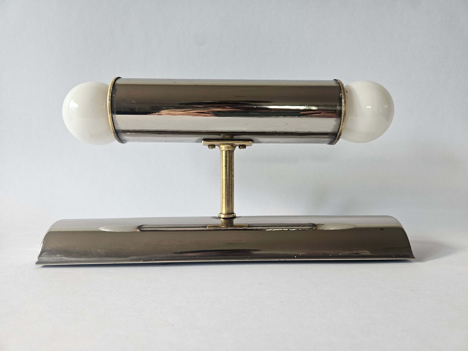 Rare Midcentury Chrome And Brass Tubular Wall Lamp Tz Schmitz Leuchten, 1970s photo Lighting