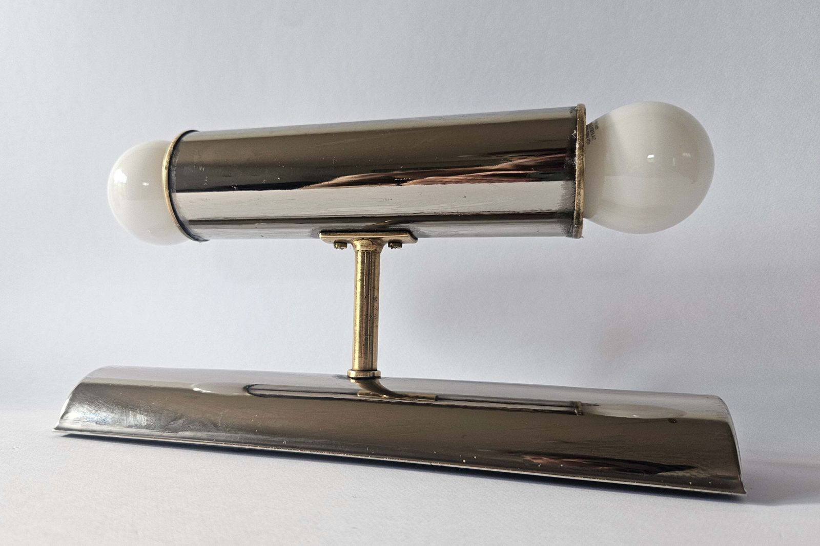 Rare Midcentury Chrome And Brass Tubular Wall Lamp Tz Schmitz Leuchten, 1970s photo 502.0
