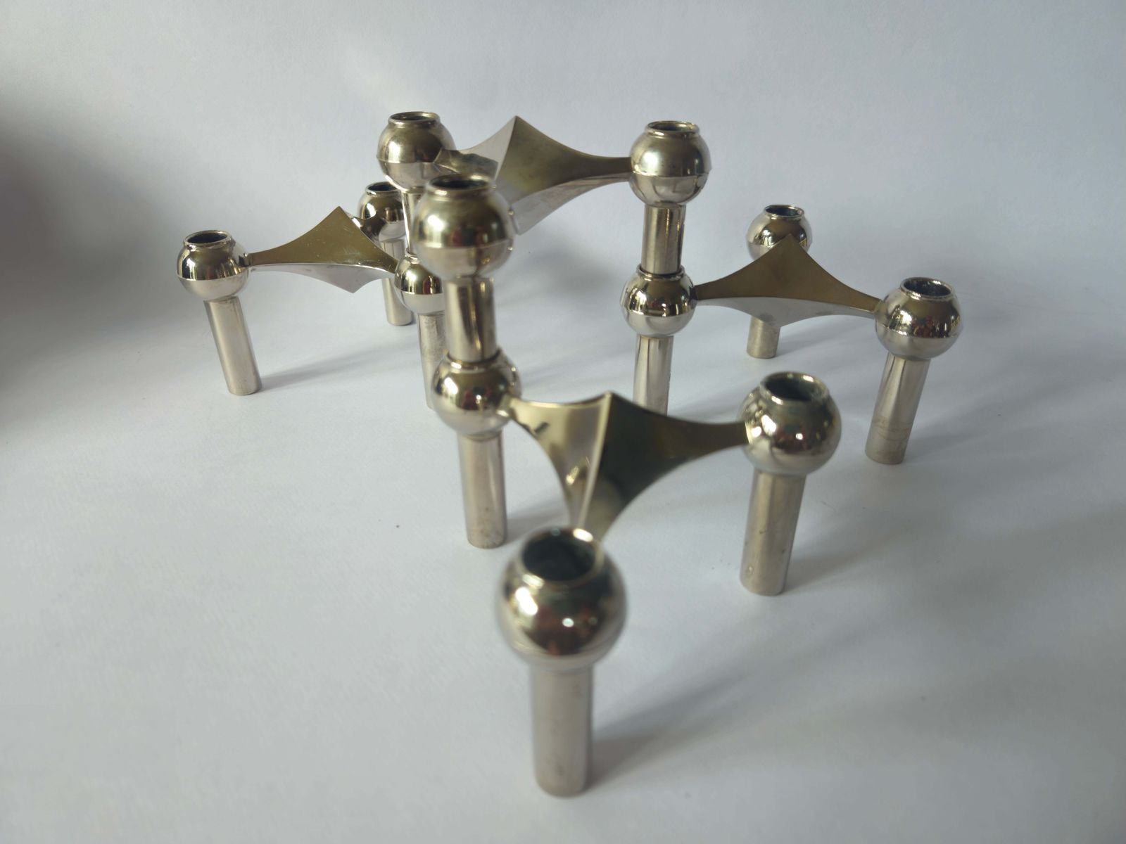 502.0 Set Of Four Sculptural, Stackable Candle Holders Stoffi & Nagel For Bmf Nagel photo