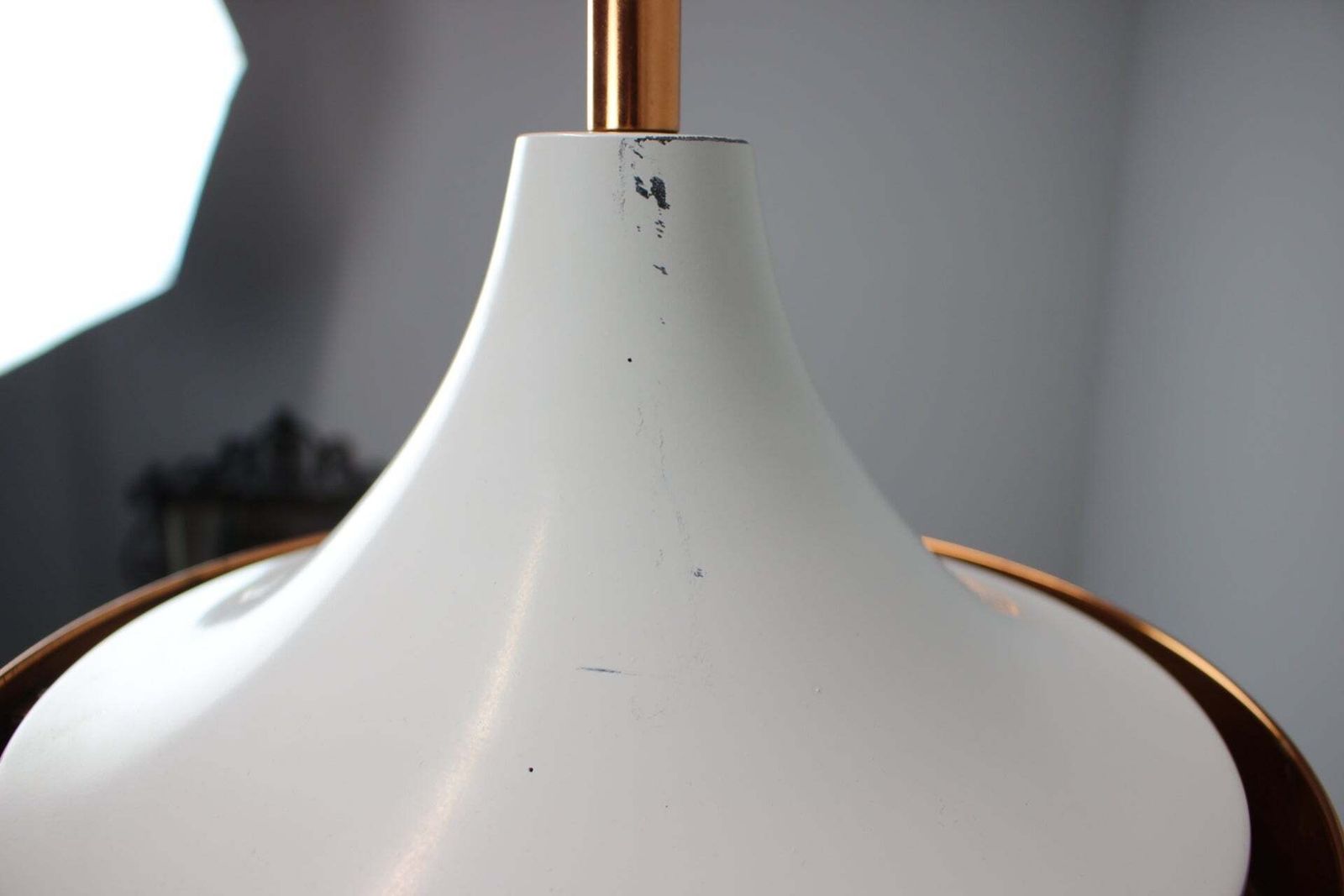 photo for sale Vintage 1970s Copper And Glass Pendant Light, Czechoslovakia