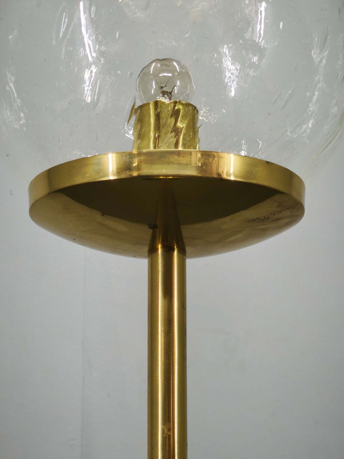 Space Age Bubble Glass And Brass Floor Lamp, Czechoslovakia, 1970s photo vinterior