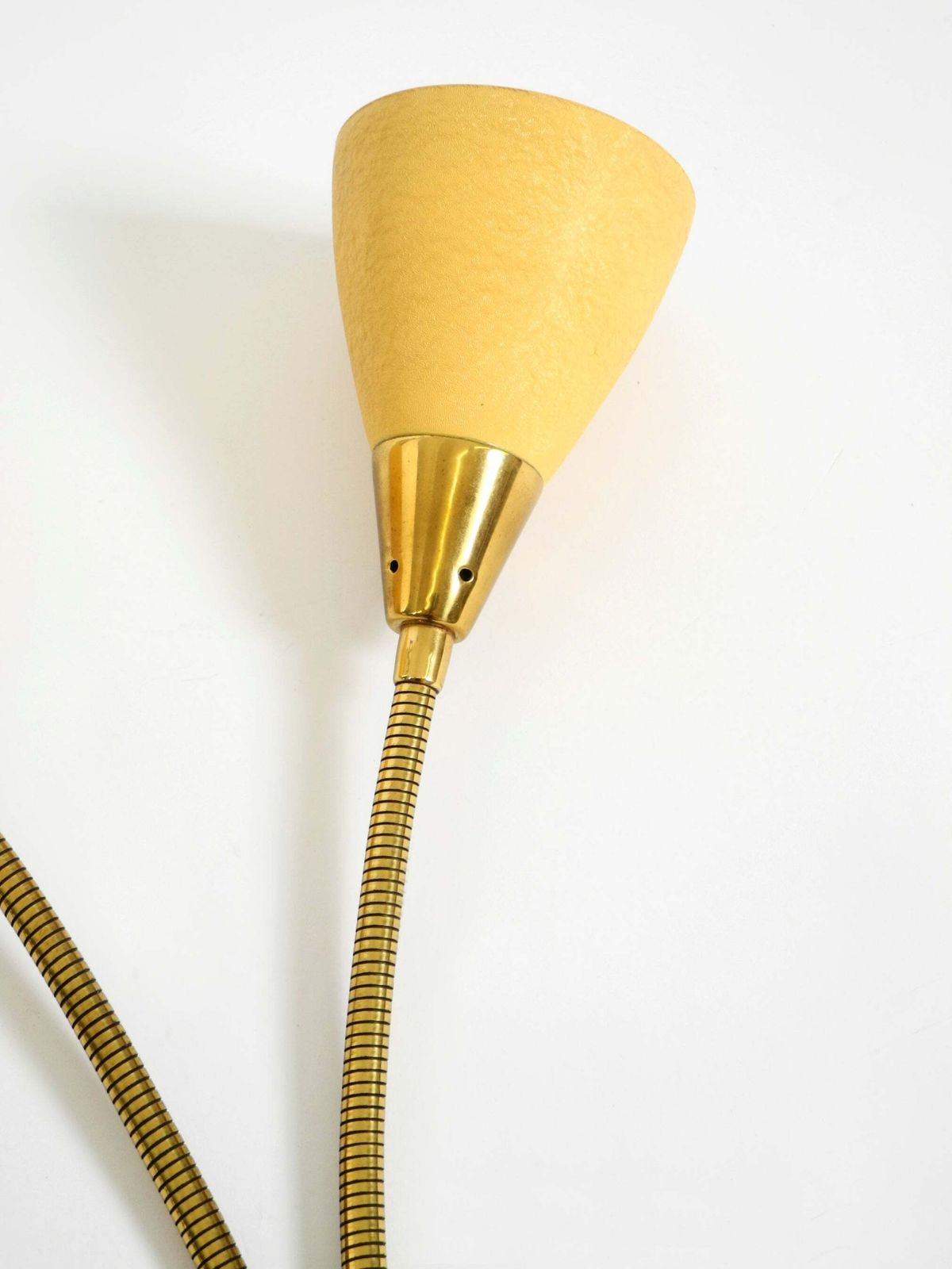 photo furniture 1950s Brass Wall Lamp With A Gooseneck And Double Shade By Cosack Lechten