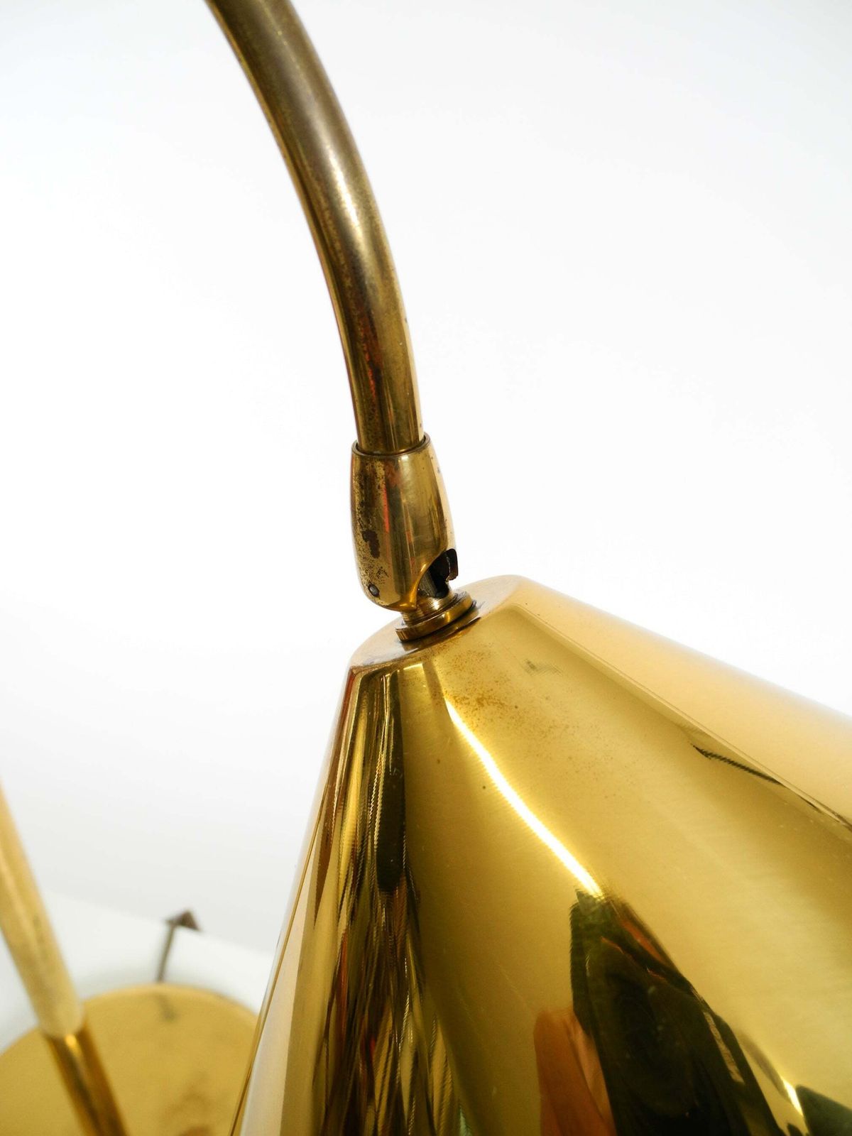 photo buy Large, Original Mid Century Modern Brass Table Lamp With A Conical Shade