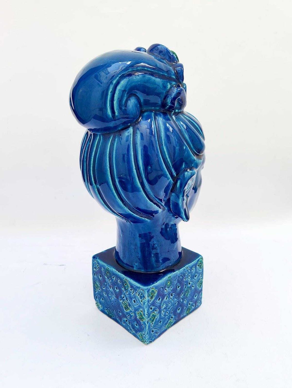 Sculpture statue céramique vintage mid-century Bitossi Goddess Kwan Yin, décoration Rimini Blu, par Aldo Londi photo 2696.0