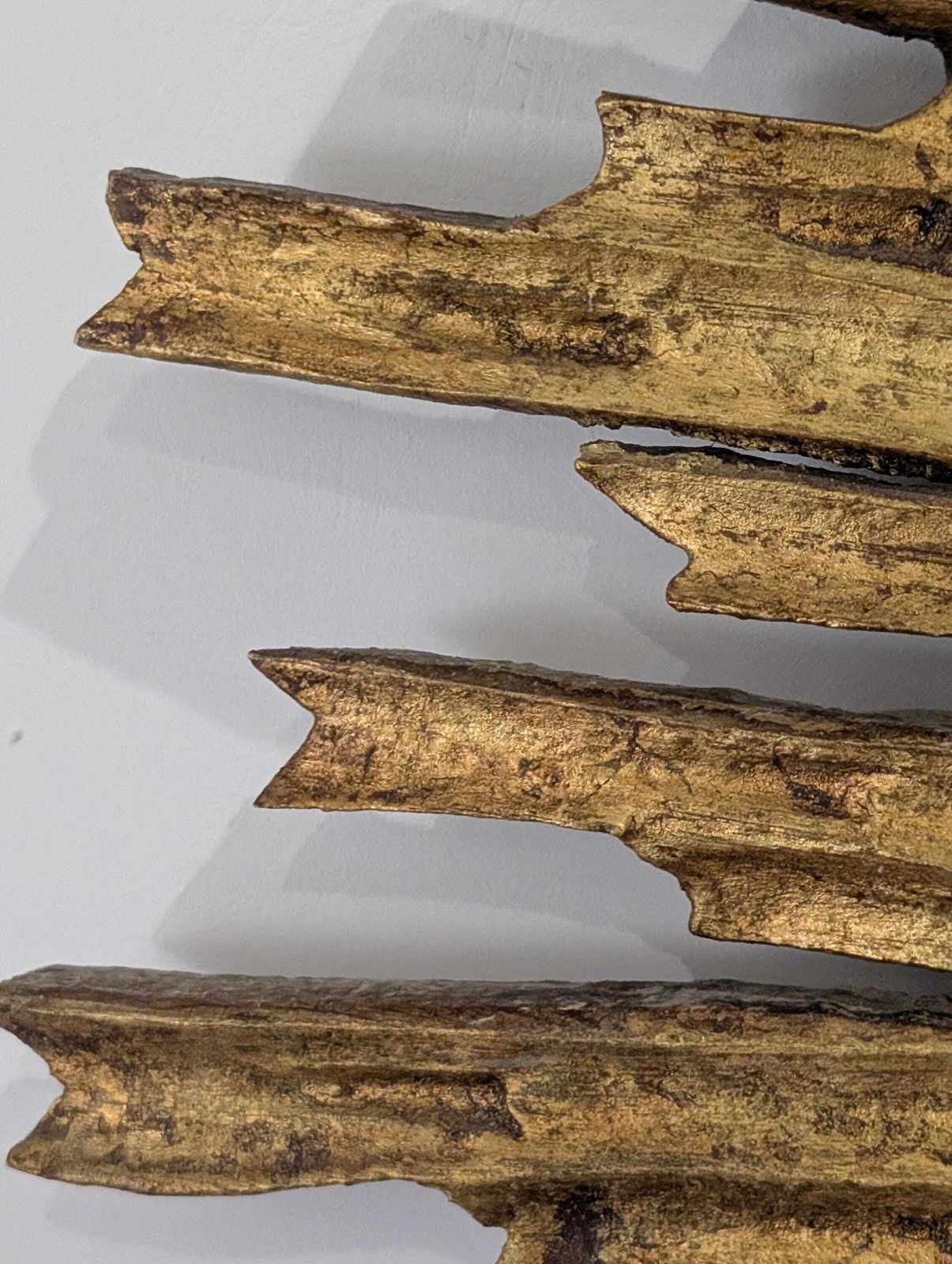 Large Sun Mirror In Carved And Gilded Wood, 1950s photo buy
