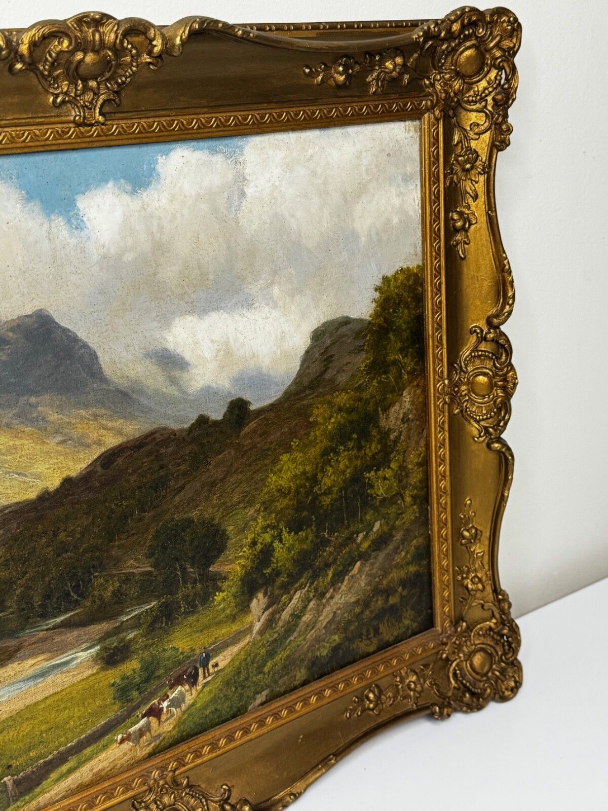 Gesigneerd Stephen Enoch Hogley (1842 1927) Borrowdale, Cumberland Glaramara Fell Olieverf Landschap Ca. 1880 photo for sale