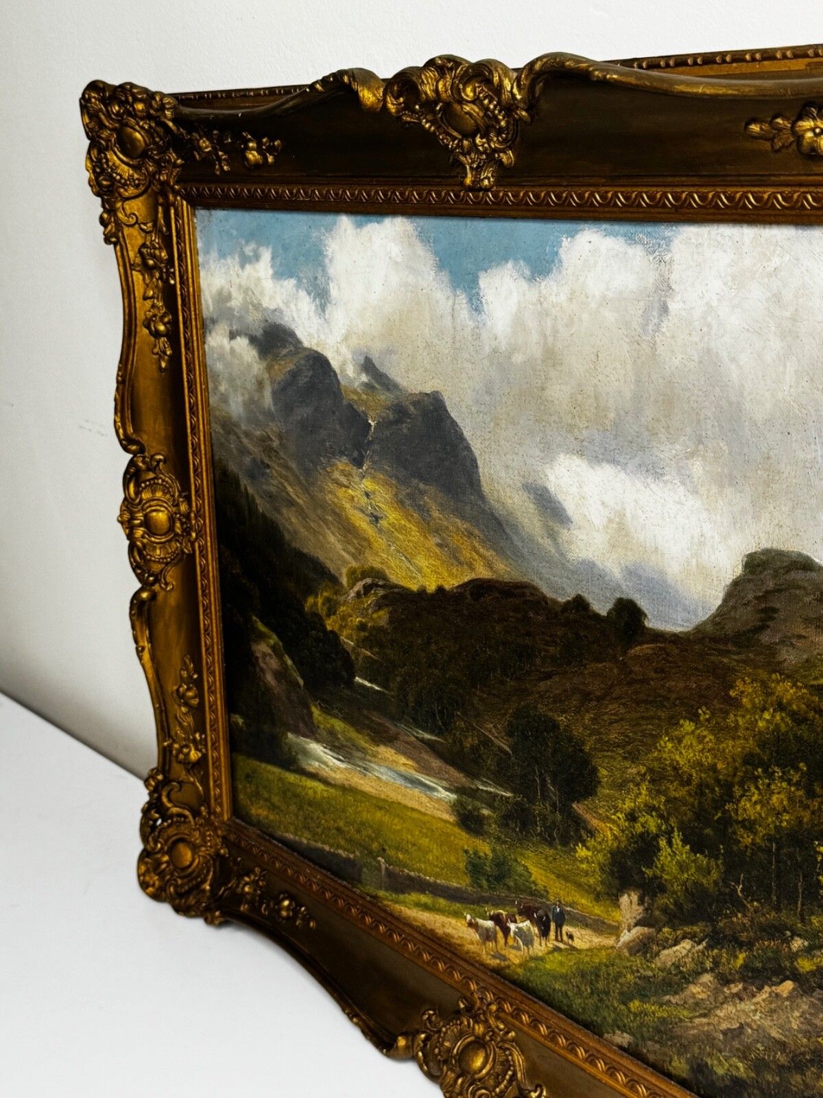 Gesigneerd Stephen Enoch Hogley (1842 1927) Borrowdale, Cumberland Glaramara Fell Olieverf Landschap Ca. 1880 photo Kunst