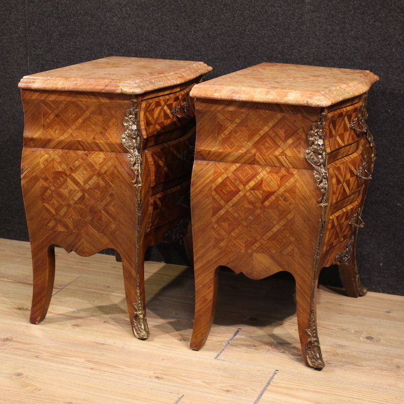 Paar Louis XV-stijl nachtkastjes, Frankrijk, 20e eeuw photo 2400.0