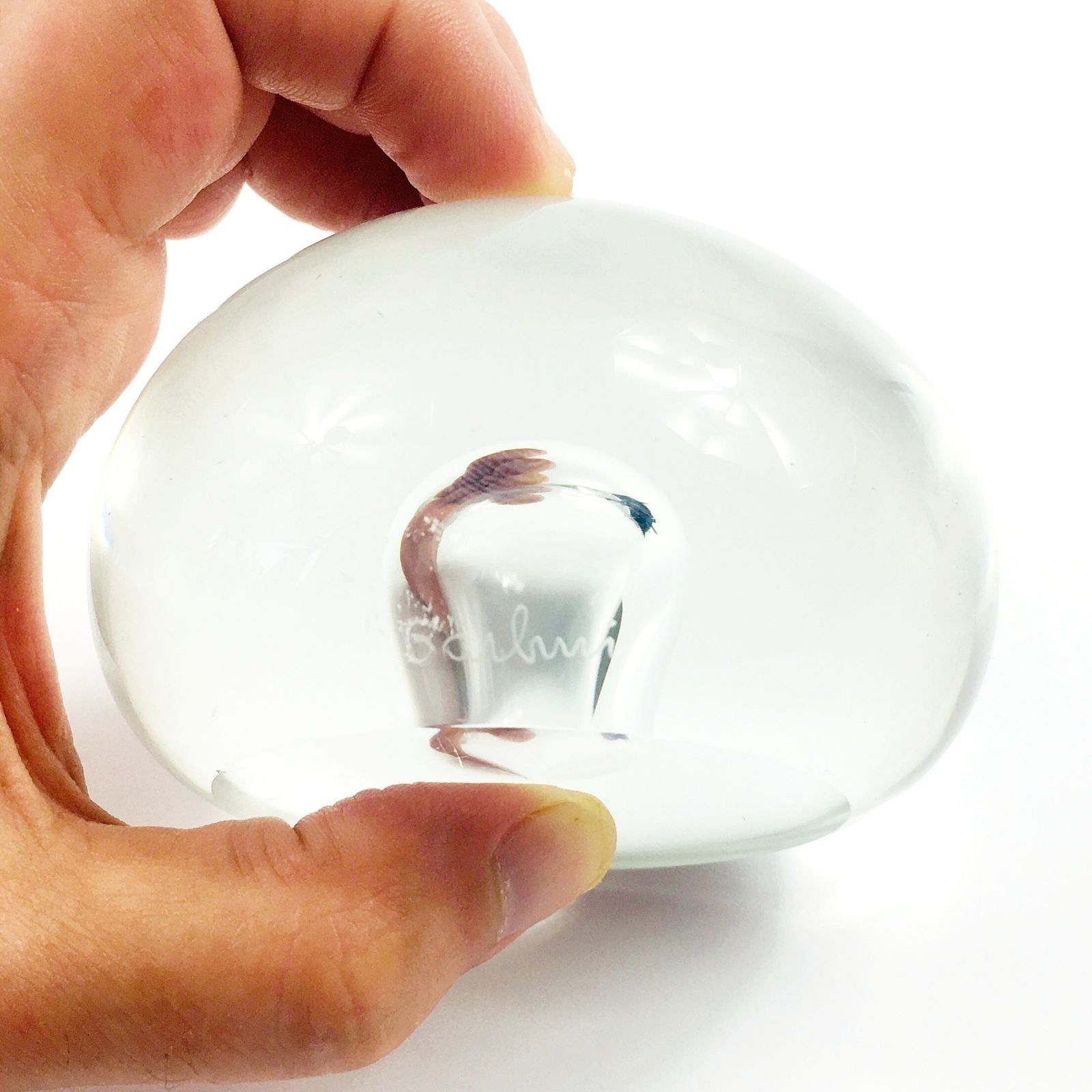 Transparent Murano Glass Paperweight By Alfredo Barbini, Italy, 1970s photo for sale