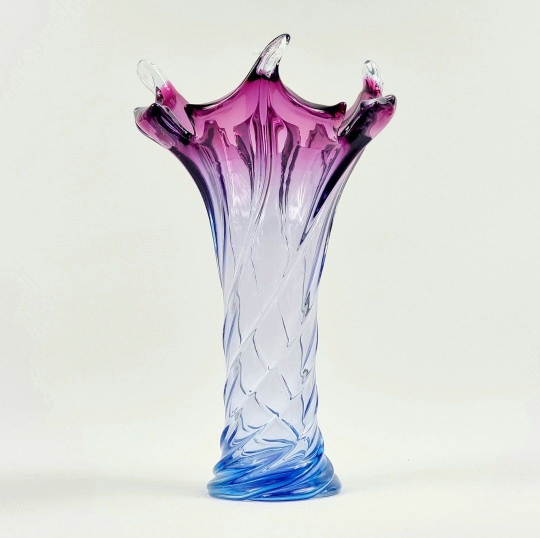 X.L. Mid Century Twisted Murano Glass Vase From Fratelli Toso, Italy, 1960s photo 290.0