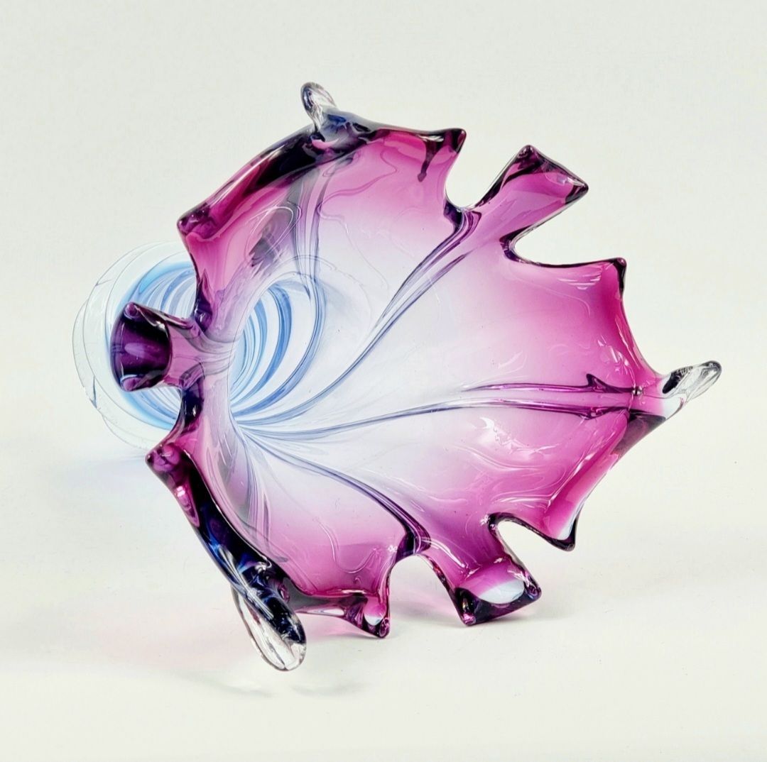 X.L. Mid Century Twisted Murano Glass Vase From Fratelli Toso, Italy, 1960s photo vintage