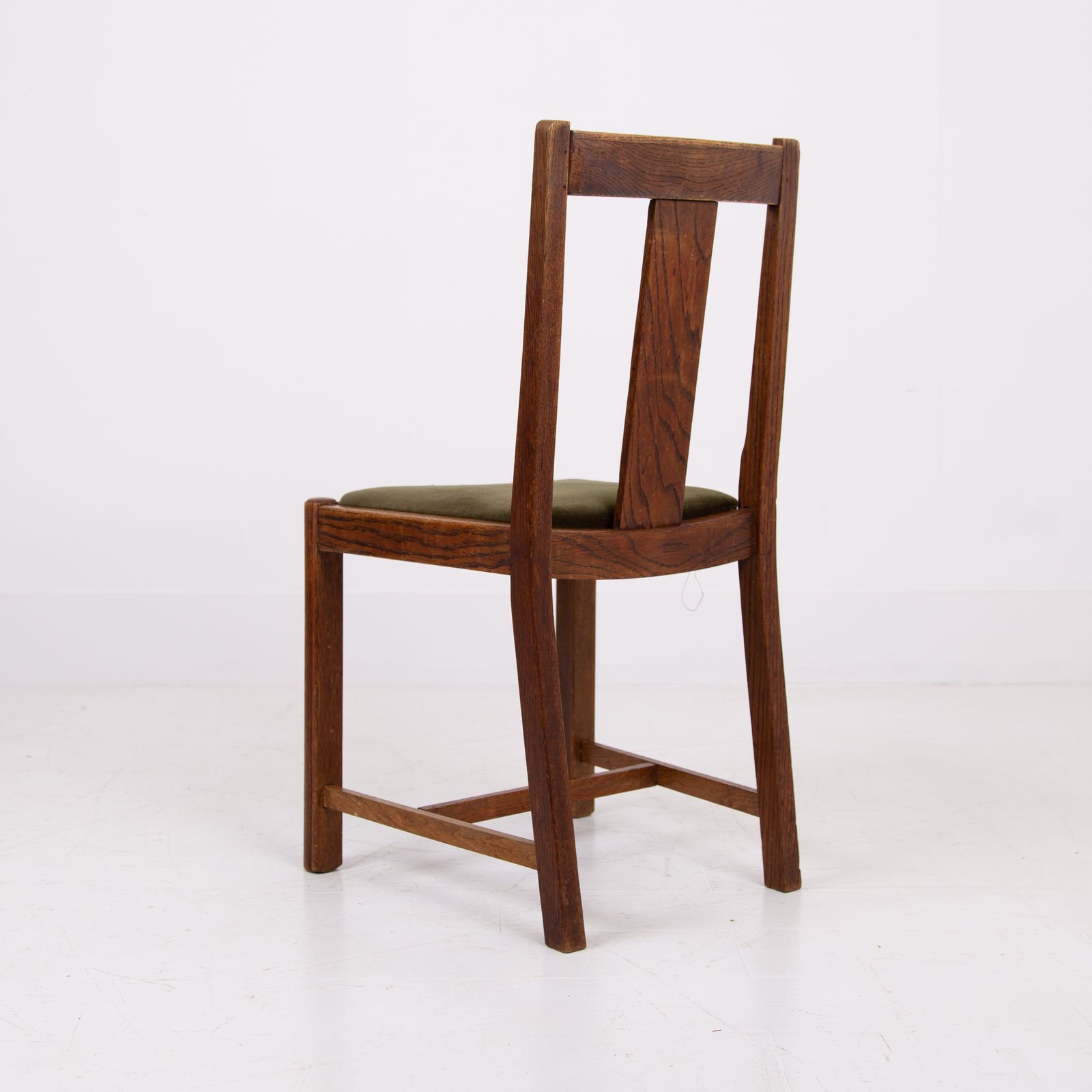 photo buy Art Deco Fine Set Of 4 English Oak Dining Chairs 1930s