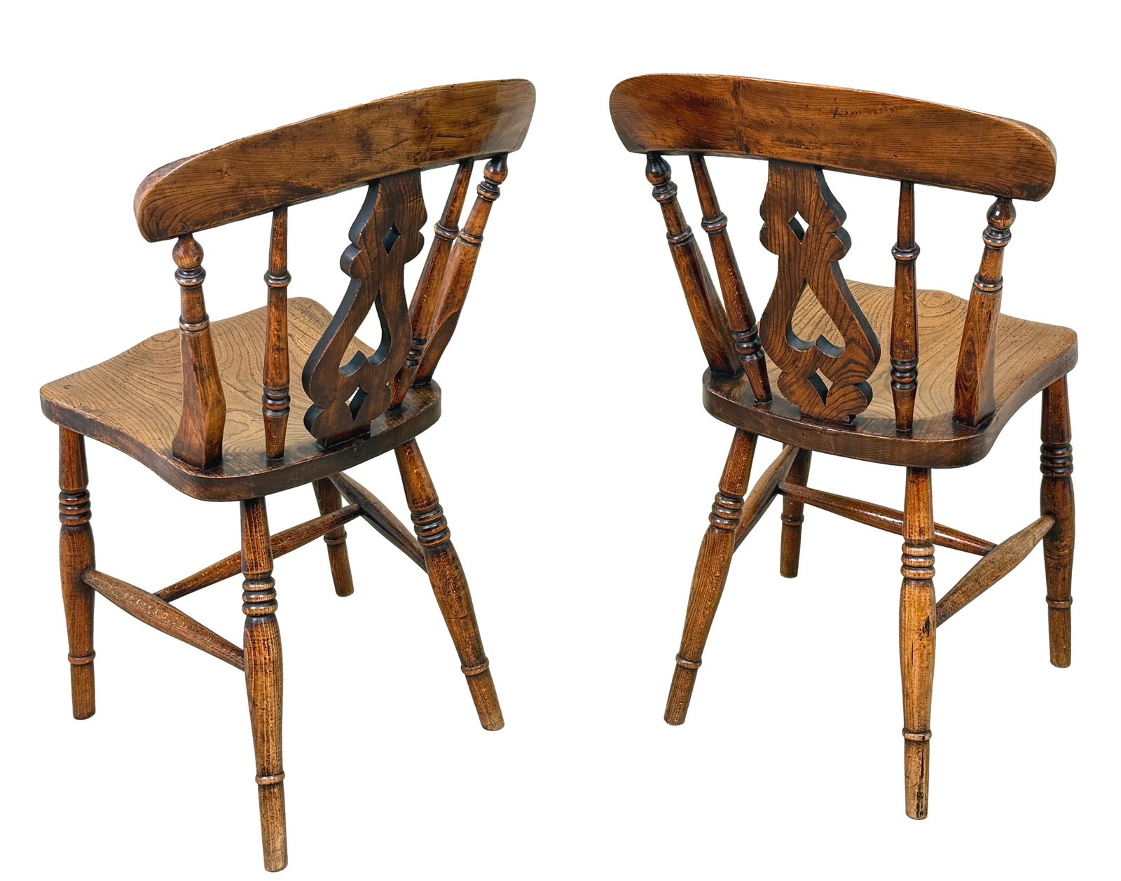 Set van 6 Windsor eetkamerstoelen, boerderij/keuken, midden 19e eeuw (Engeland, ca. 1860) photo for sale