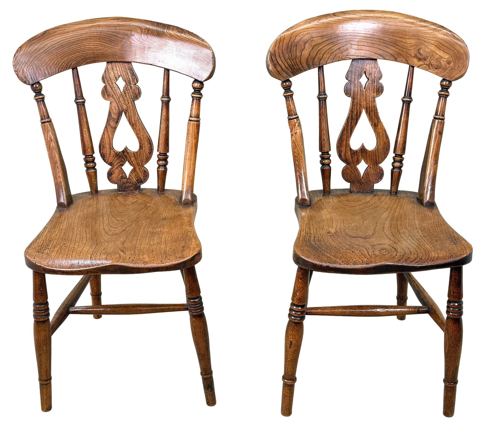Set van 6 Windsor eetkamerstoelen, boerderij/keuken, midden 19e eeuw (Engeland, ca. 1860) photo vinterior