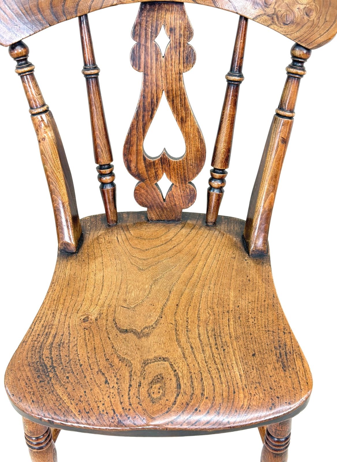 photo furniture Set van 6 Windsor eetkamerstoelen, boerderij/keuken, midden 19e eeuw (Engeland, ca. 1860)