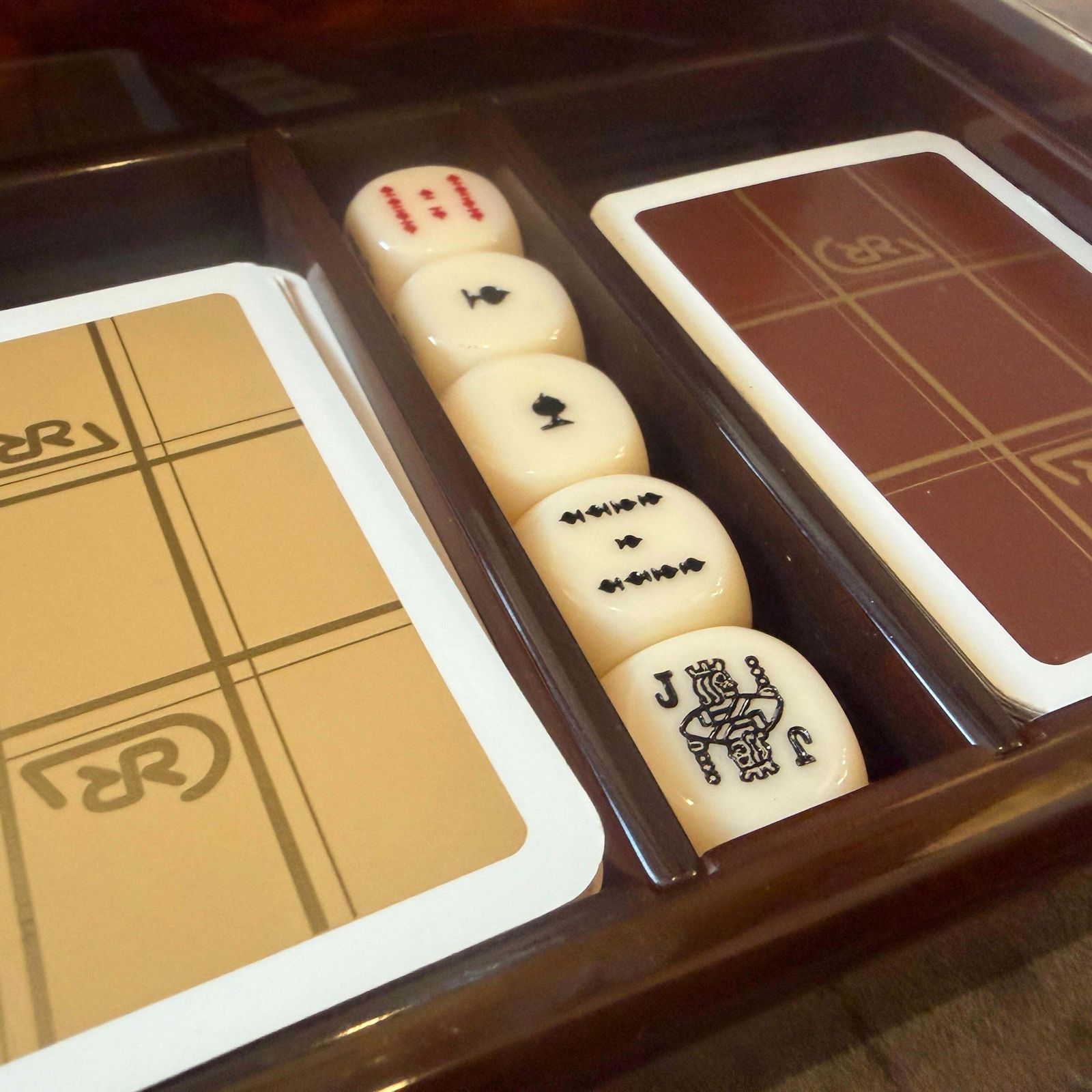 photo for sale 1970s Mid Century Modern Faux Tortoiseshell Lucite Games Box By Renzo Romagnoli