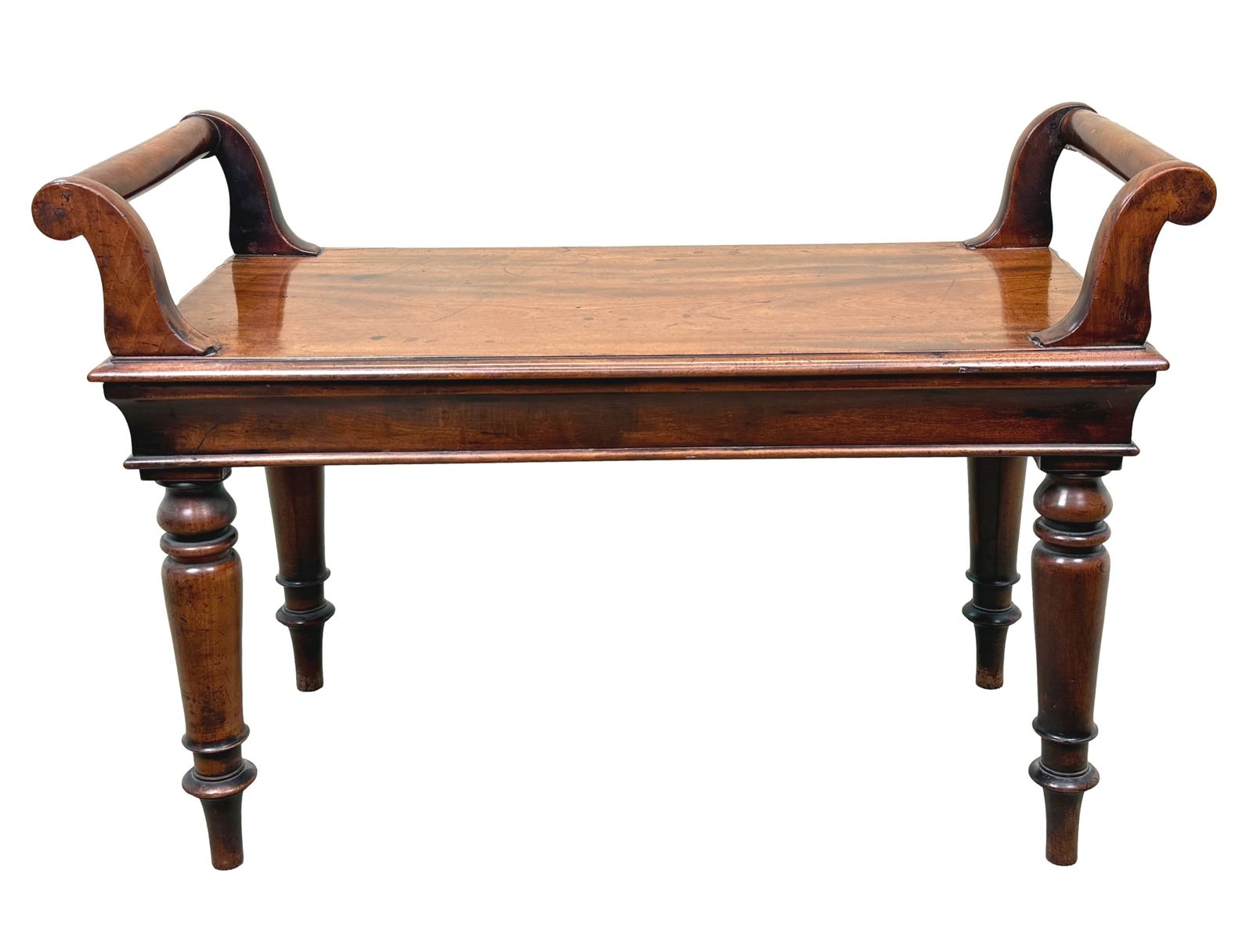 Banc de hall en acajou, début de l'époque victorienne, milieu du XIXe siècle photo 2695.0