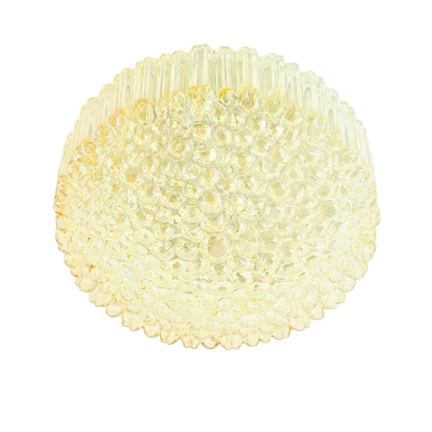 Mid Century Amber Bubble Glass Ceiling Light By Helena Tynell For Limburg, Germany, 1970s