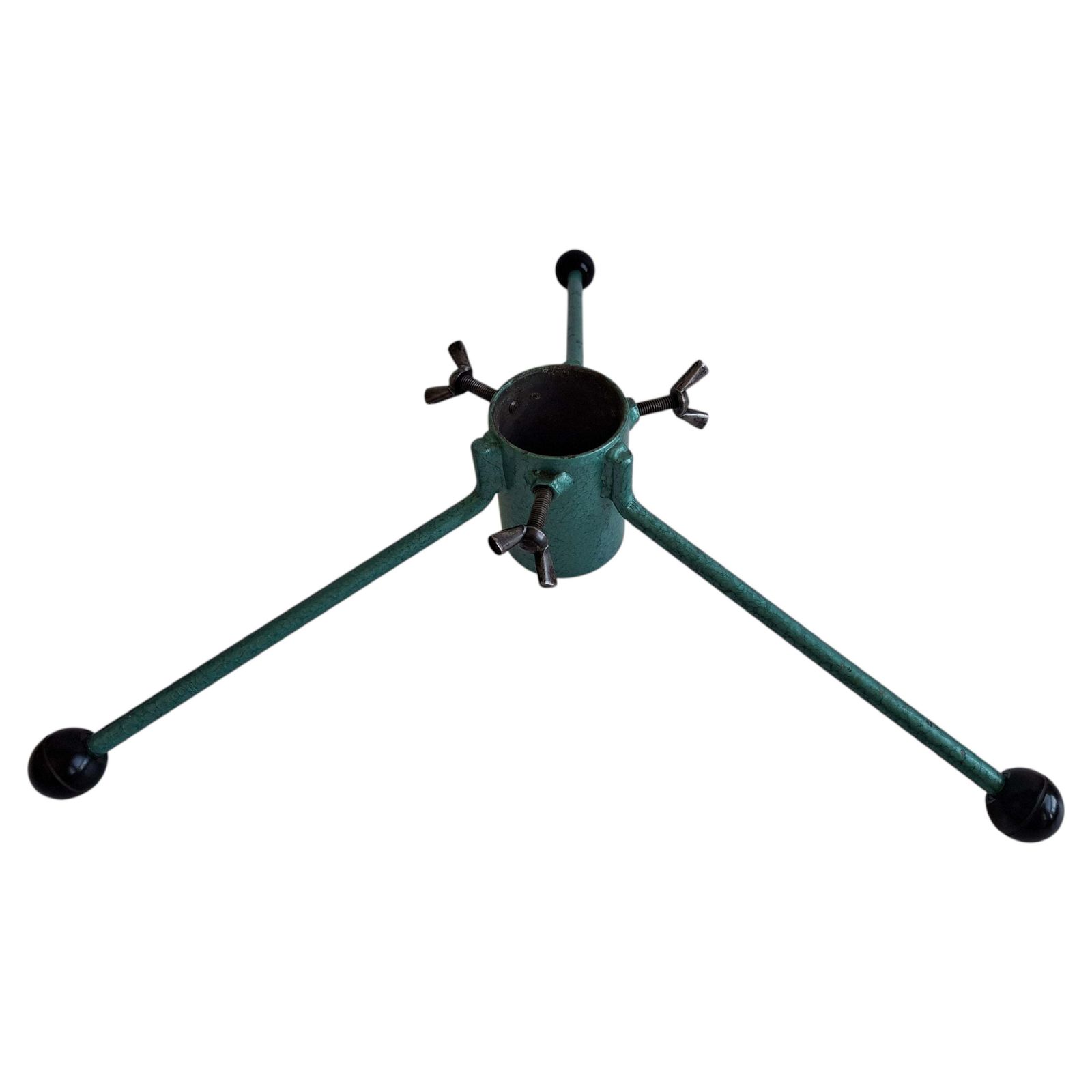 Tsjechoslowaaks vintage metalen kerstboomstandaard, mid-century driepoot