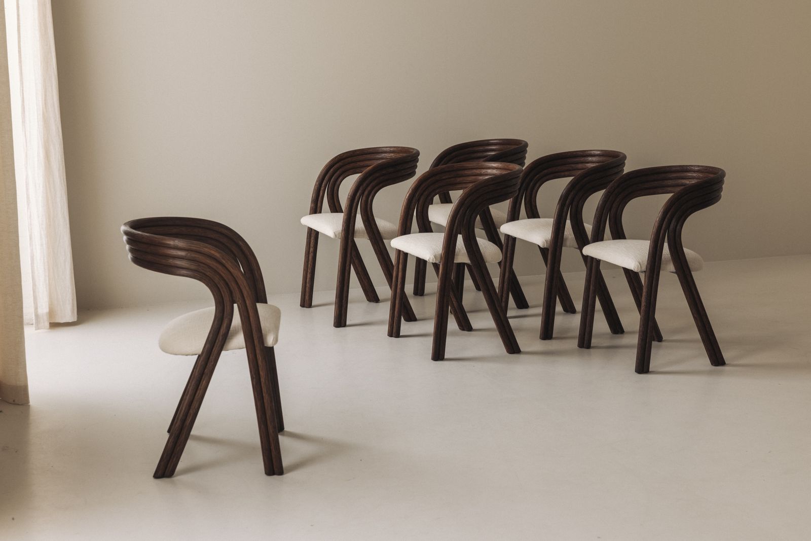 Sculptural Set Eetkamerstoelen van Axel Enthoven voor Rohé, jaren 1980
