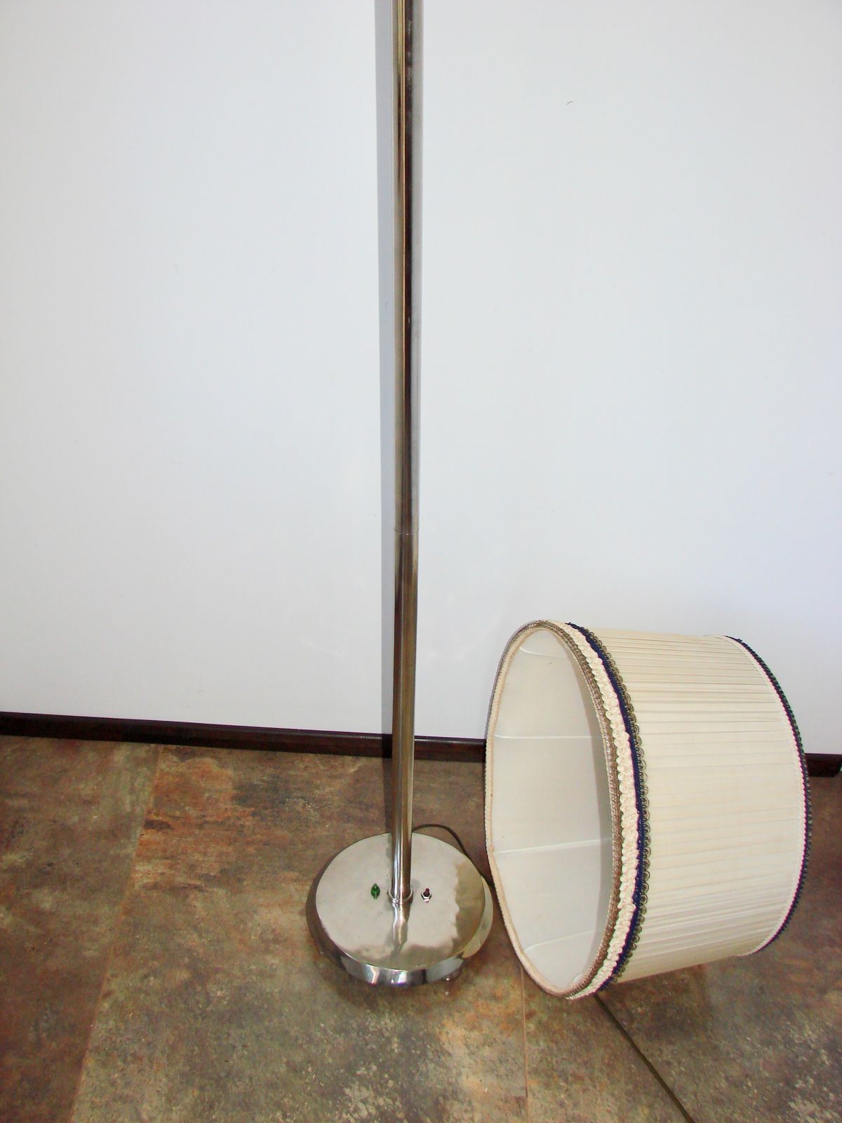 Verlichting Art Deco Vloerlamp, jaren 1930, Vernikkeld Staal photo