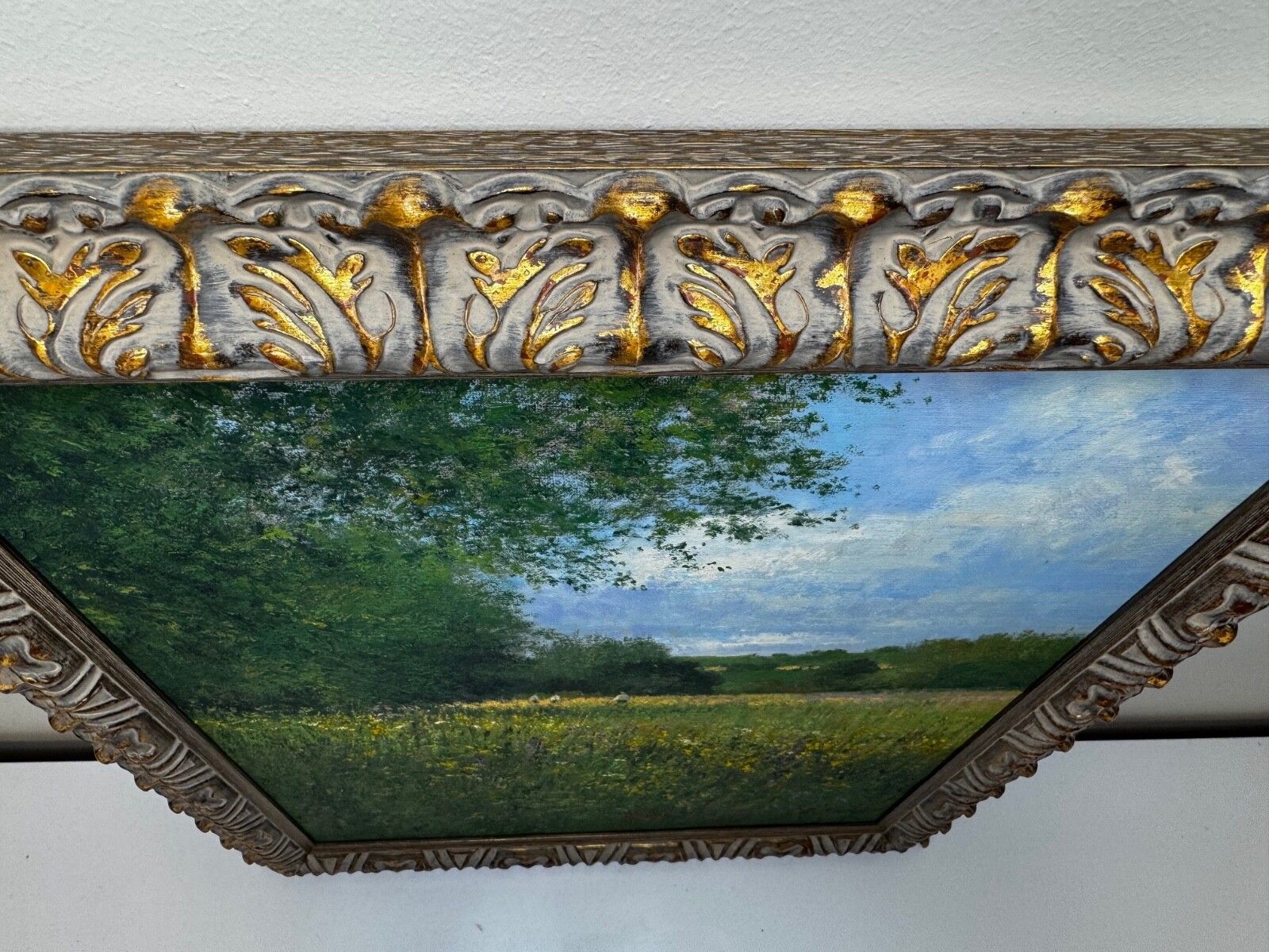 Landscape Oil Painting Banks Of The Wye, Coppett Hill Signed By Charles Neal photo buy
