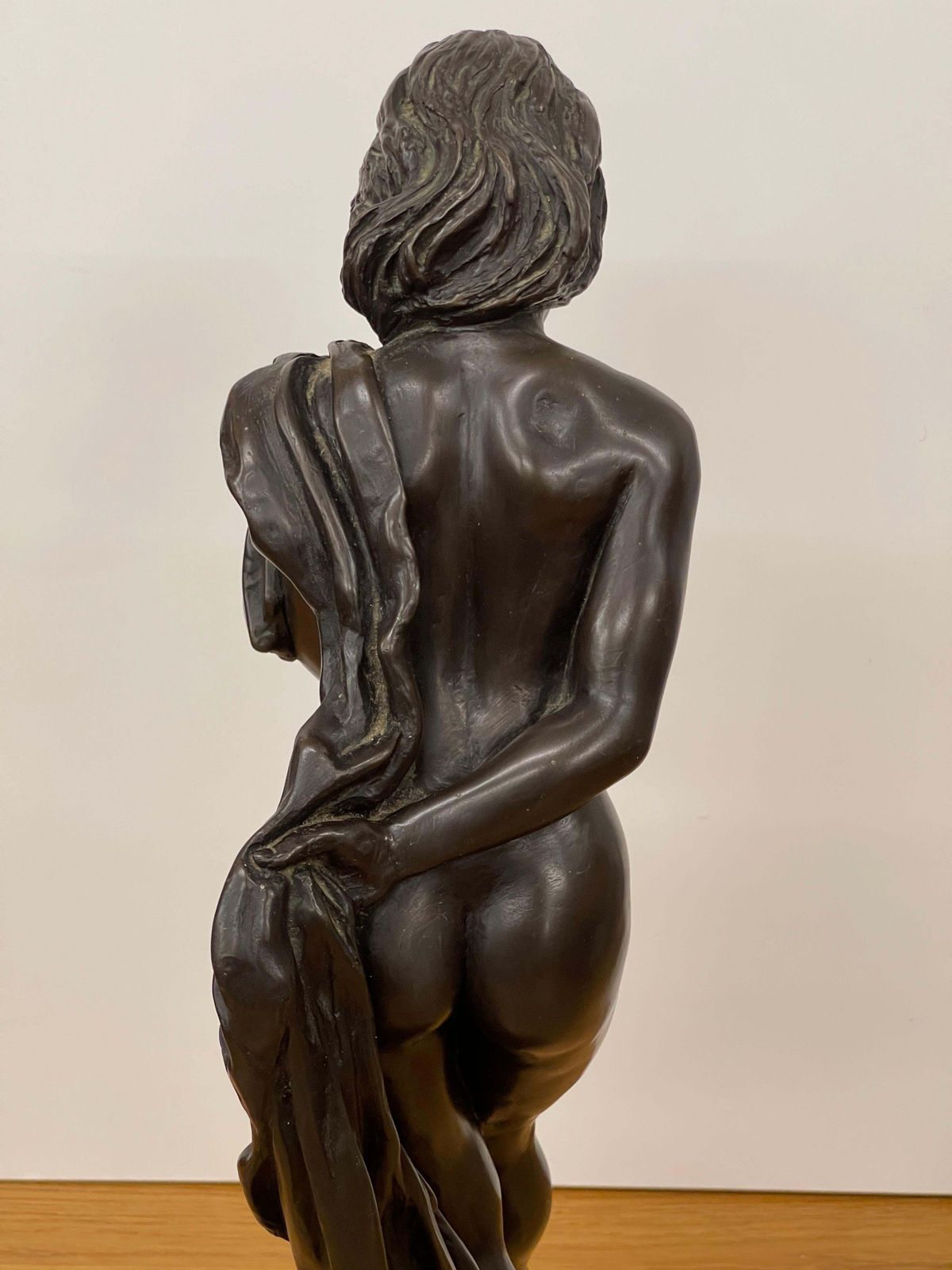Art Art Nouveau Bronze Nude Female Sculpture Home Décor Antique Standing Figure photo