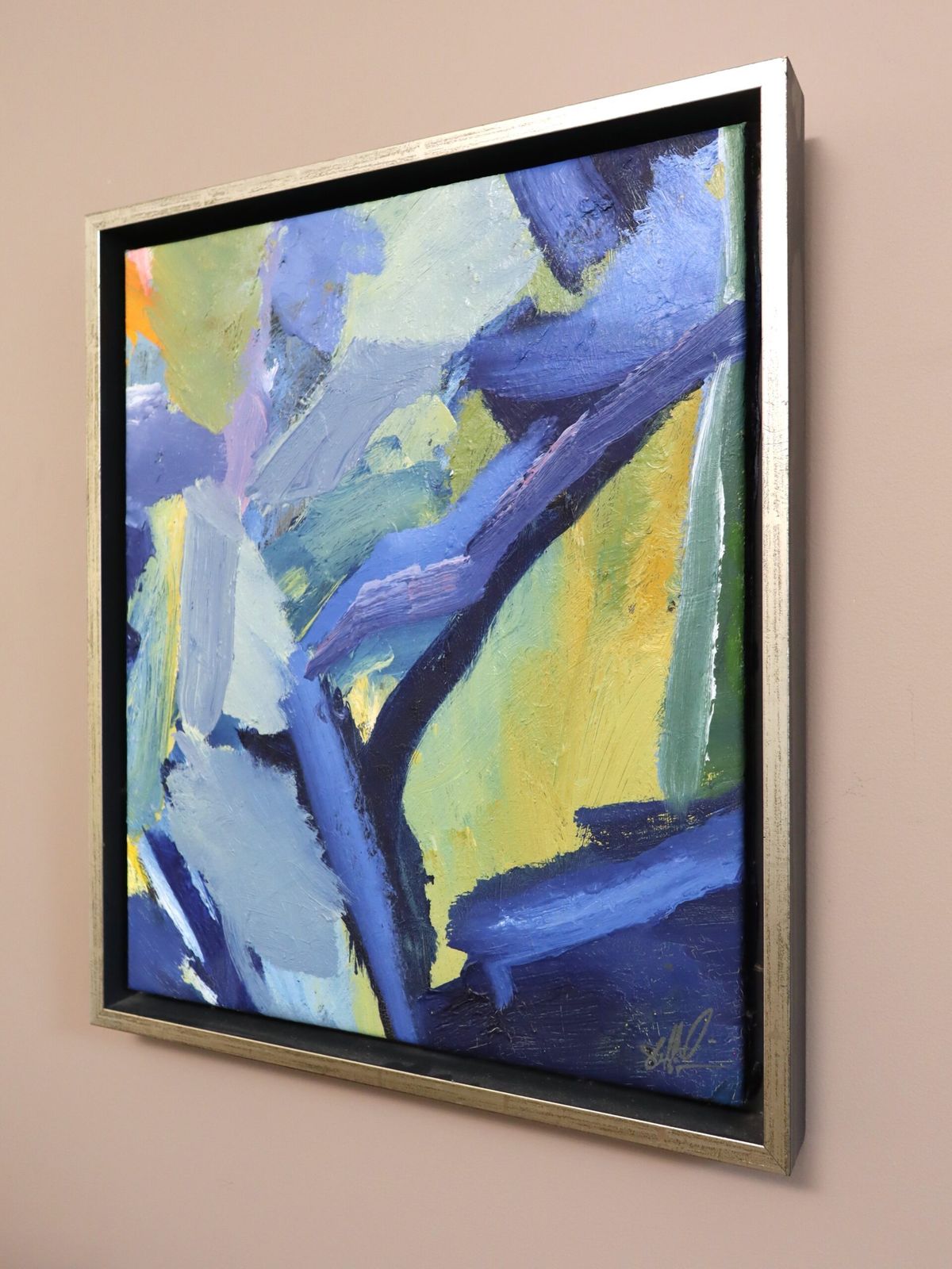 Blauwe Interlude in Olieverf op Doek photo Kunst