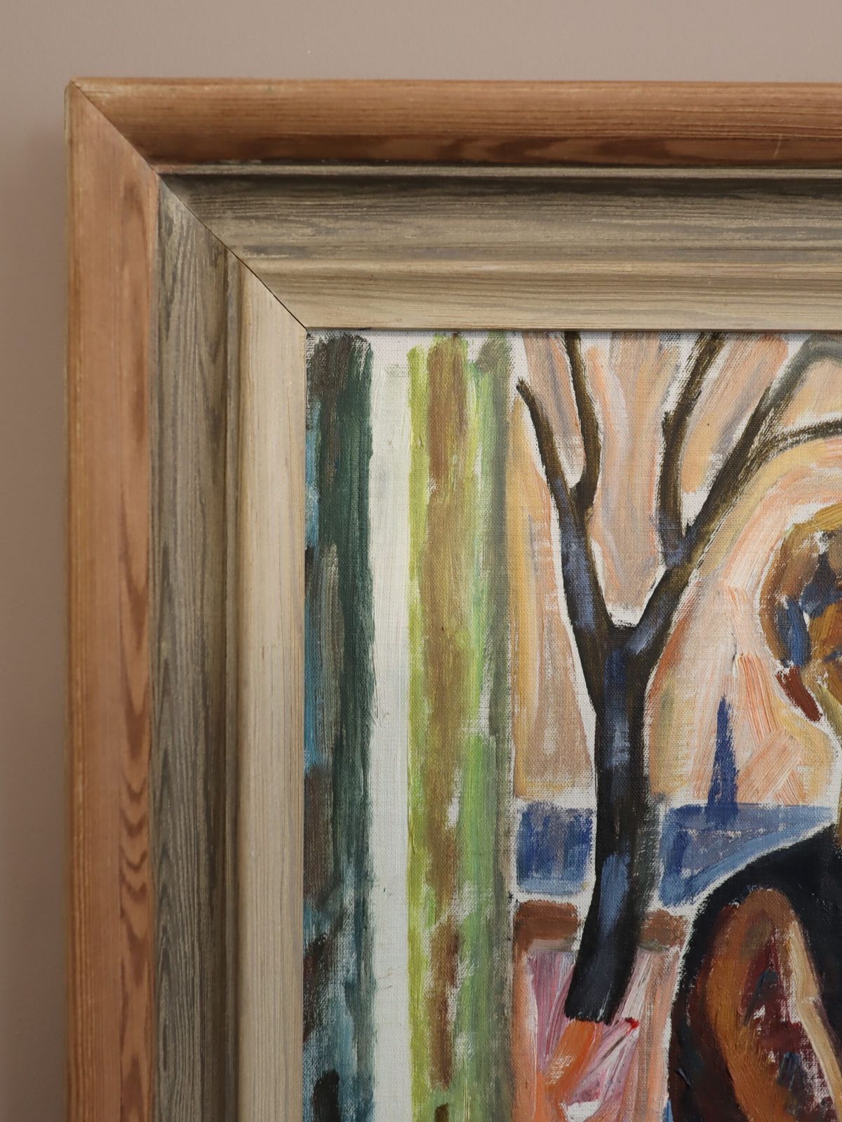 Figuren bij het raam, olieverf op doek photo vinterior