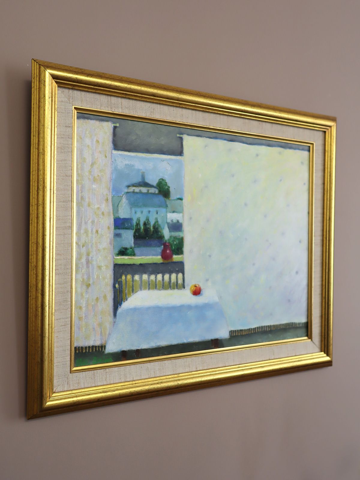 Room With A View, In Oil Onto Canvas Mid 20th Century photo Kunst